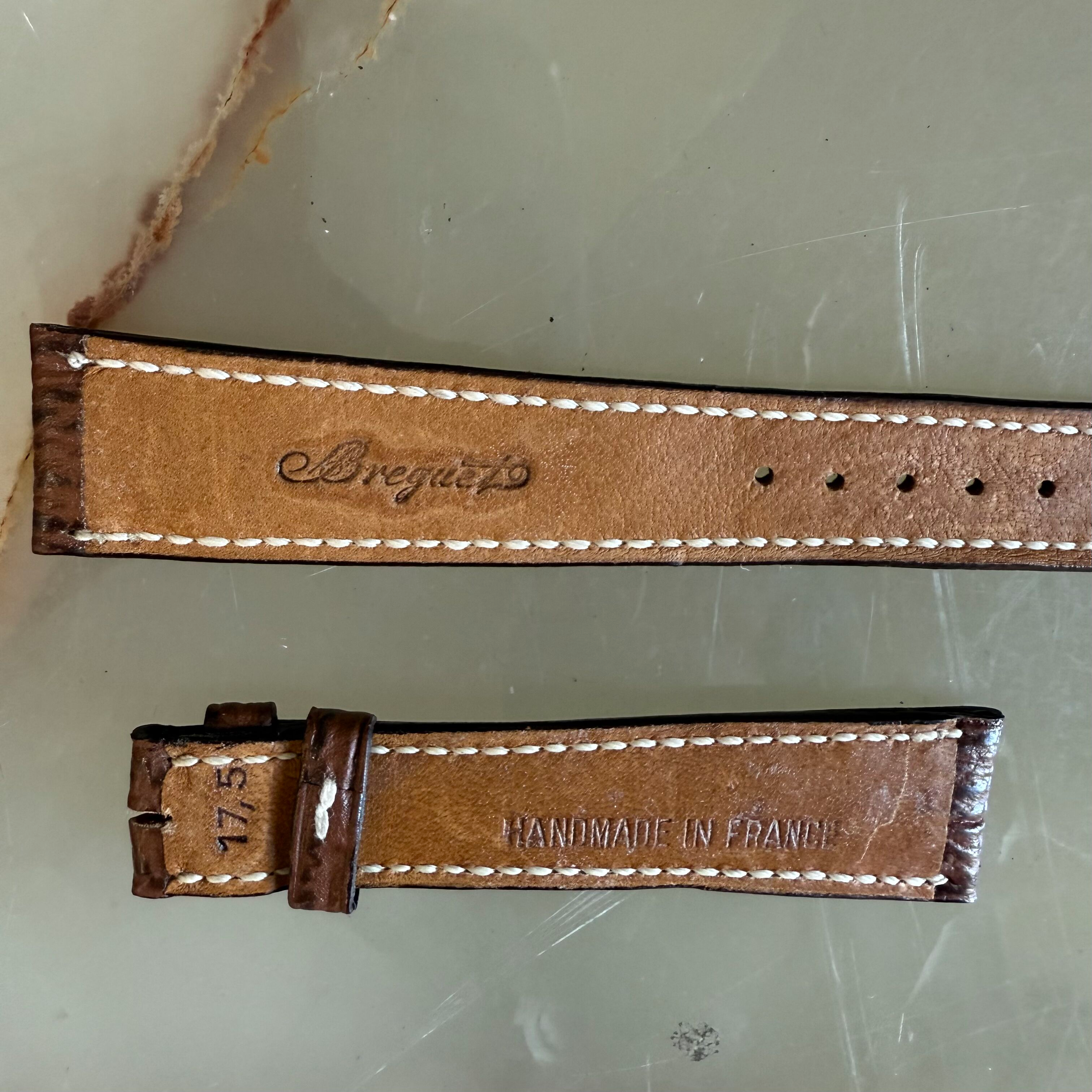 Authentic Breguet Brown Shark Watch Strap Band 17.5mm Padded & Stitched
