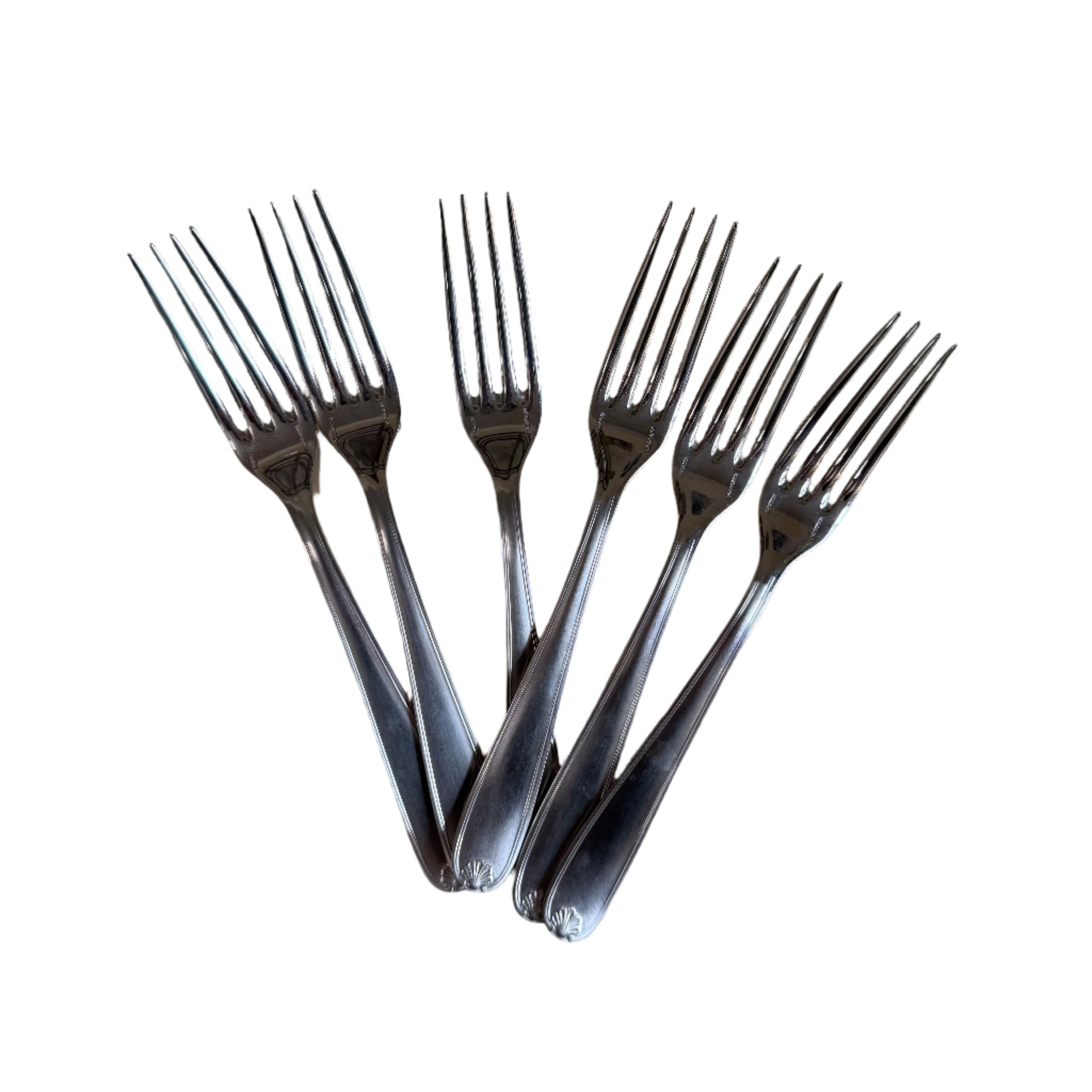 Christofle Marot Stainless Steel Dessert Fork Set of 6 00003015