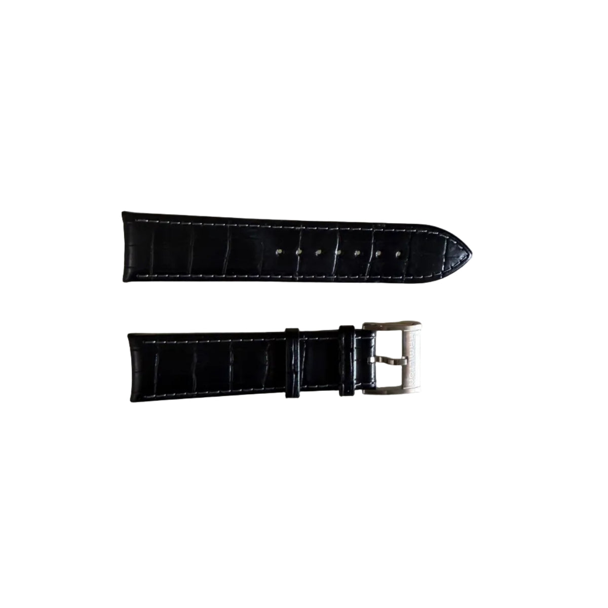 Authentic Hamilton Black Crocodile Leather Watch Strap Band 22mm w Buckle