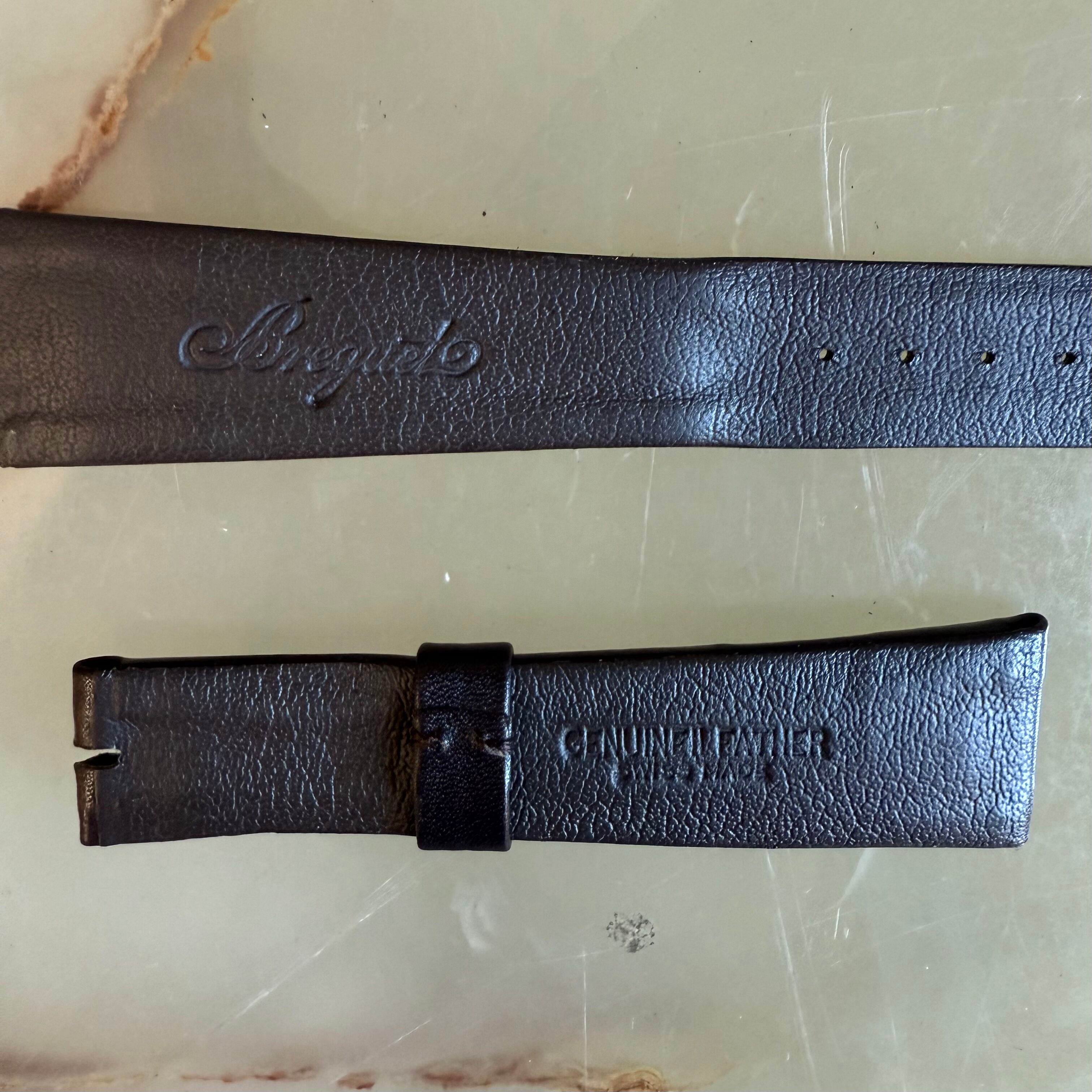 Authentic Breguet Brown Genuine Leather Watch Strap Band 21mm Padded & Stitched