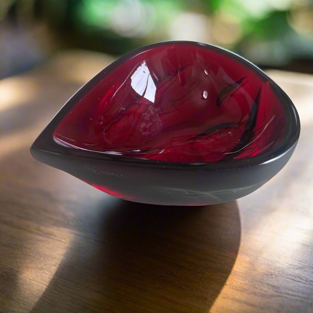 Lalique Crystal Encaged Love Red Small Bowl 1112200