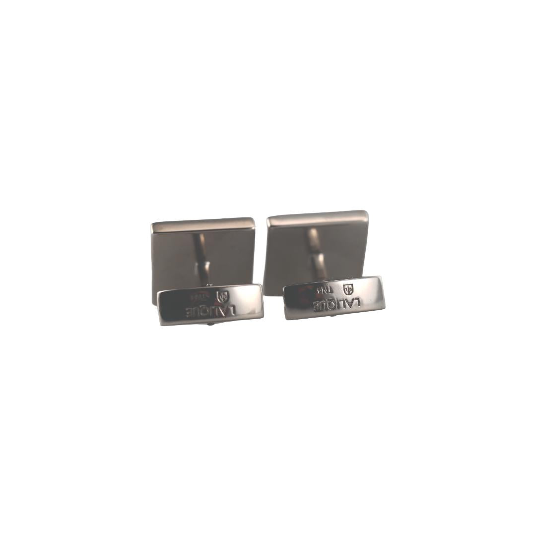 Lalique Perles Clear Crystal Palladium Cufflinks 10728900