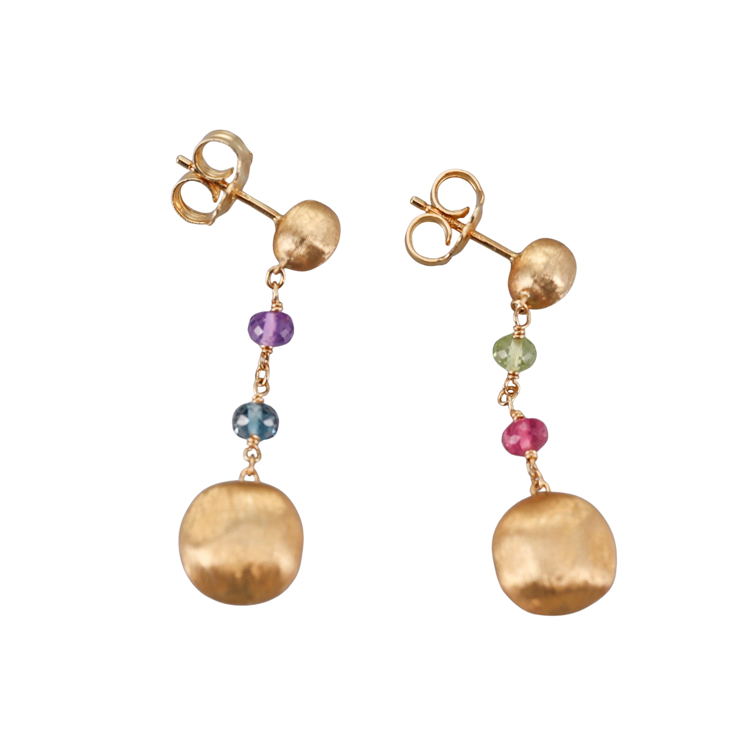 Marco Bicego Africa 18K Gold Mixed Gemstone Earrings
