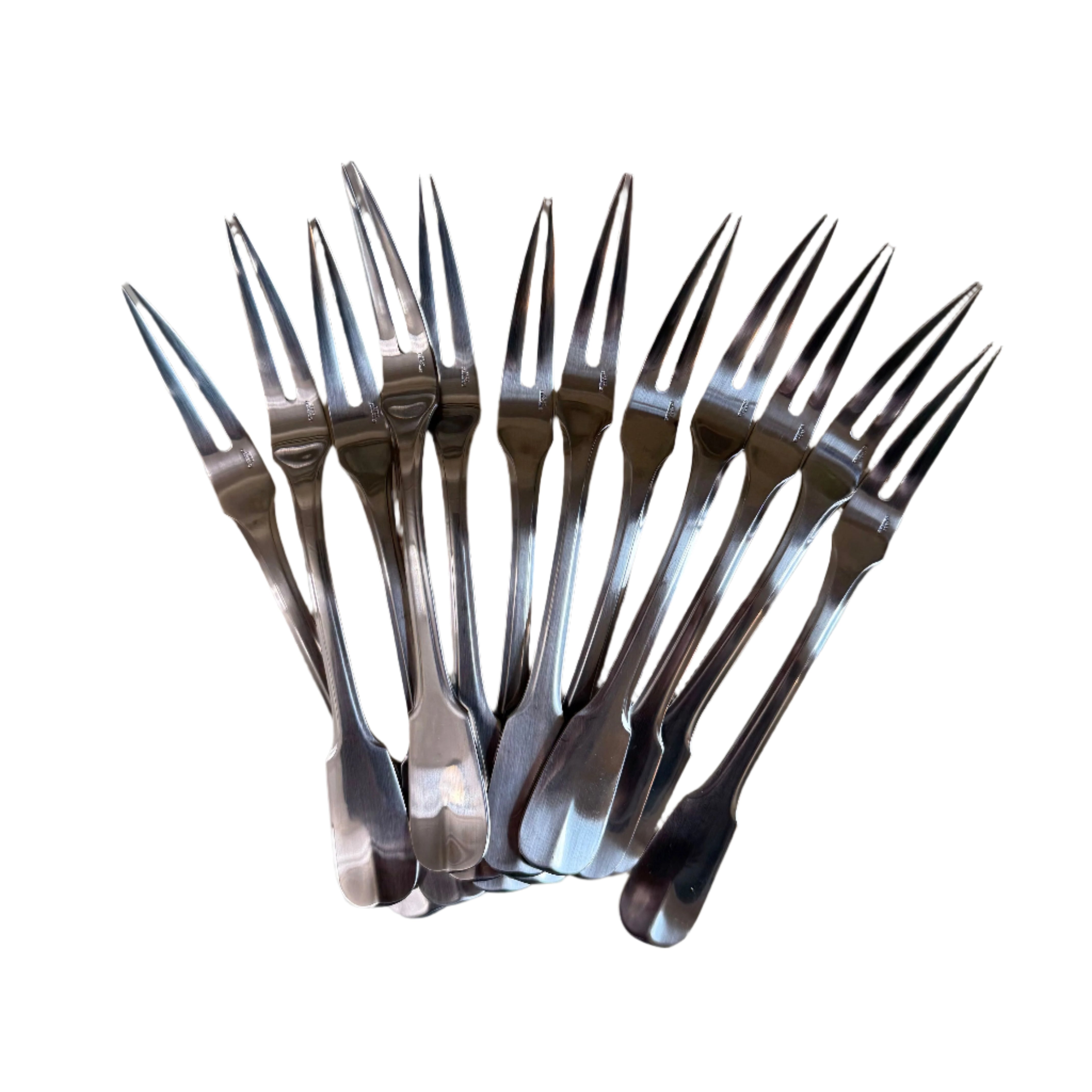 Christofle Bearn Stainless Steel Snail Fork Set of 12 2417045