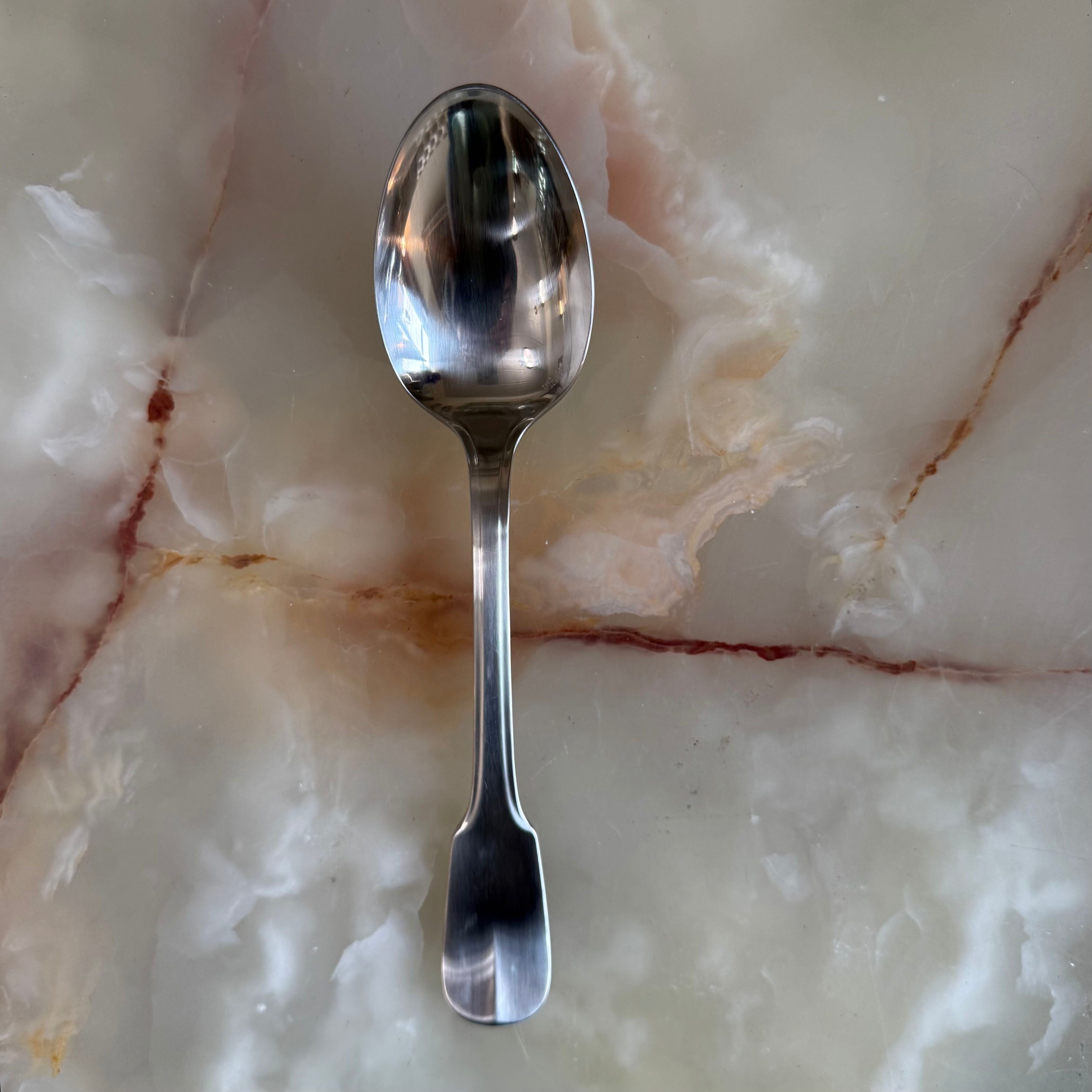 Christofle Bearn Stainless Steel Oval Bowl Spoon Set of 12 2417002