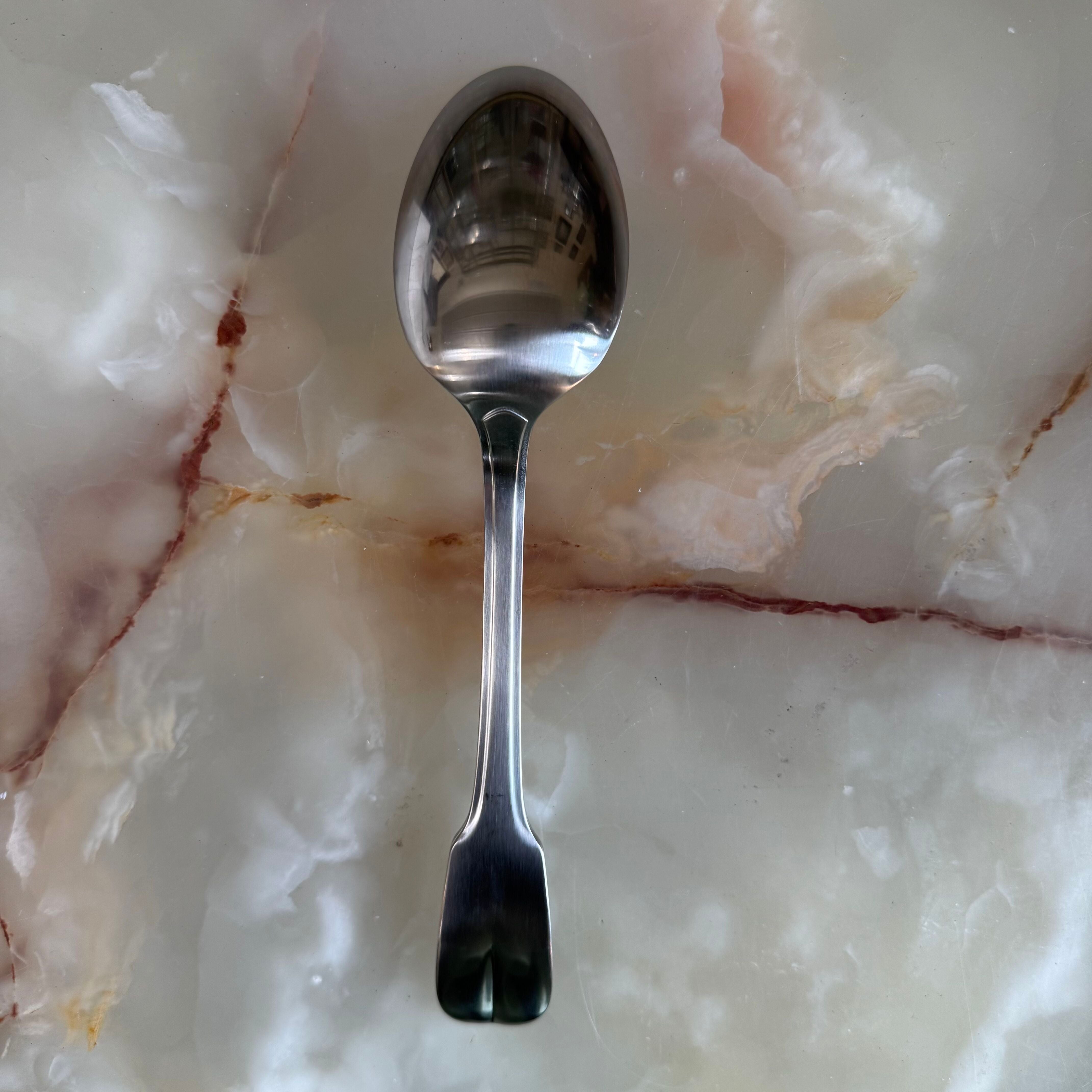 Christofle Bearn Stainless Steel Oval Bowl Spoon Set of 12 2417002