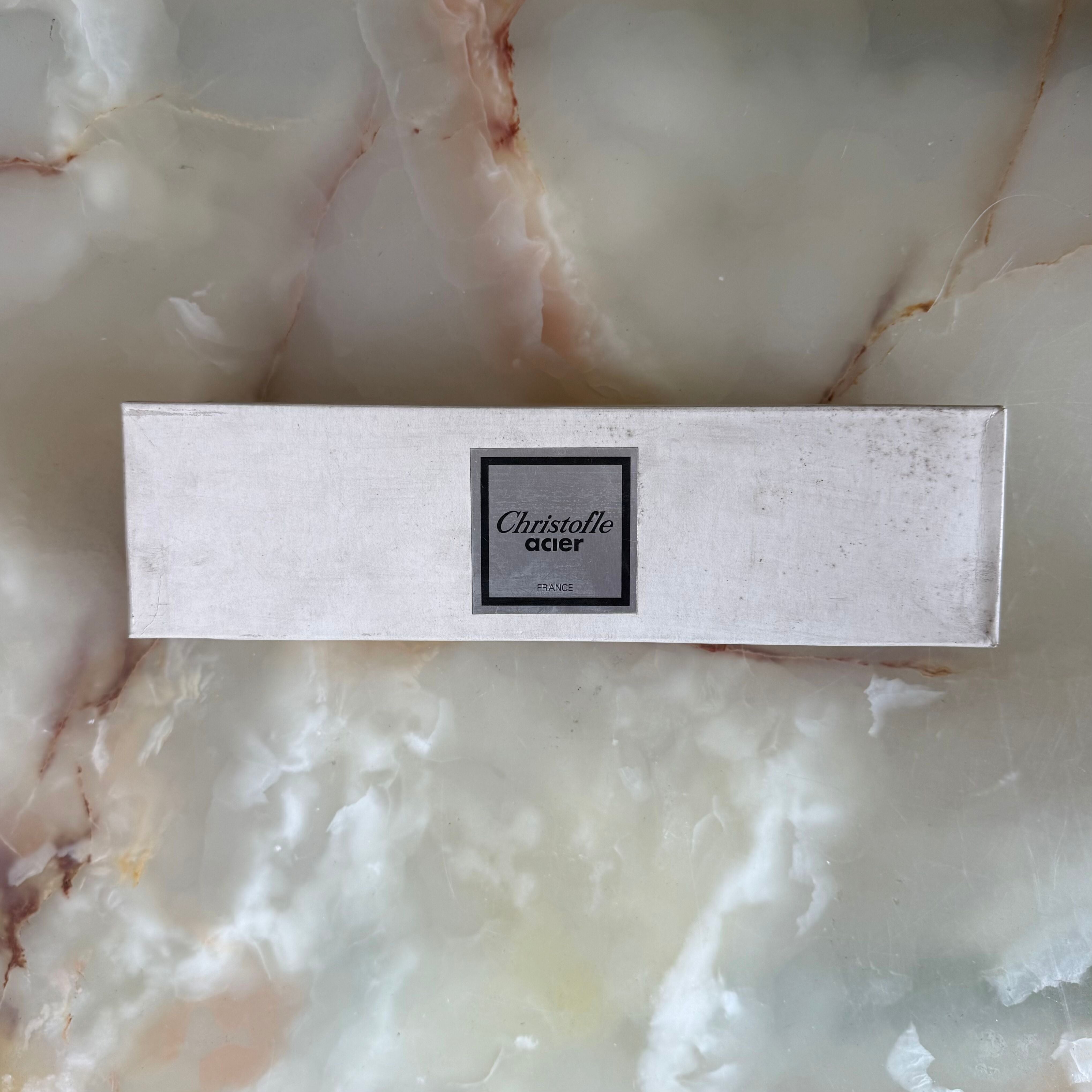 Christofle Bearn Stainless Steel Oval Bowl Spoon Set of 12 2417002