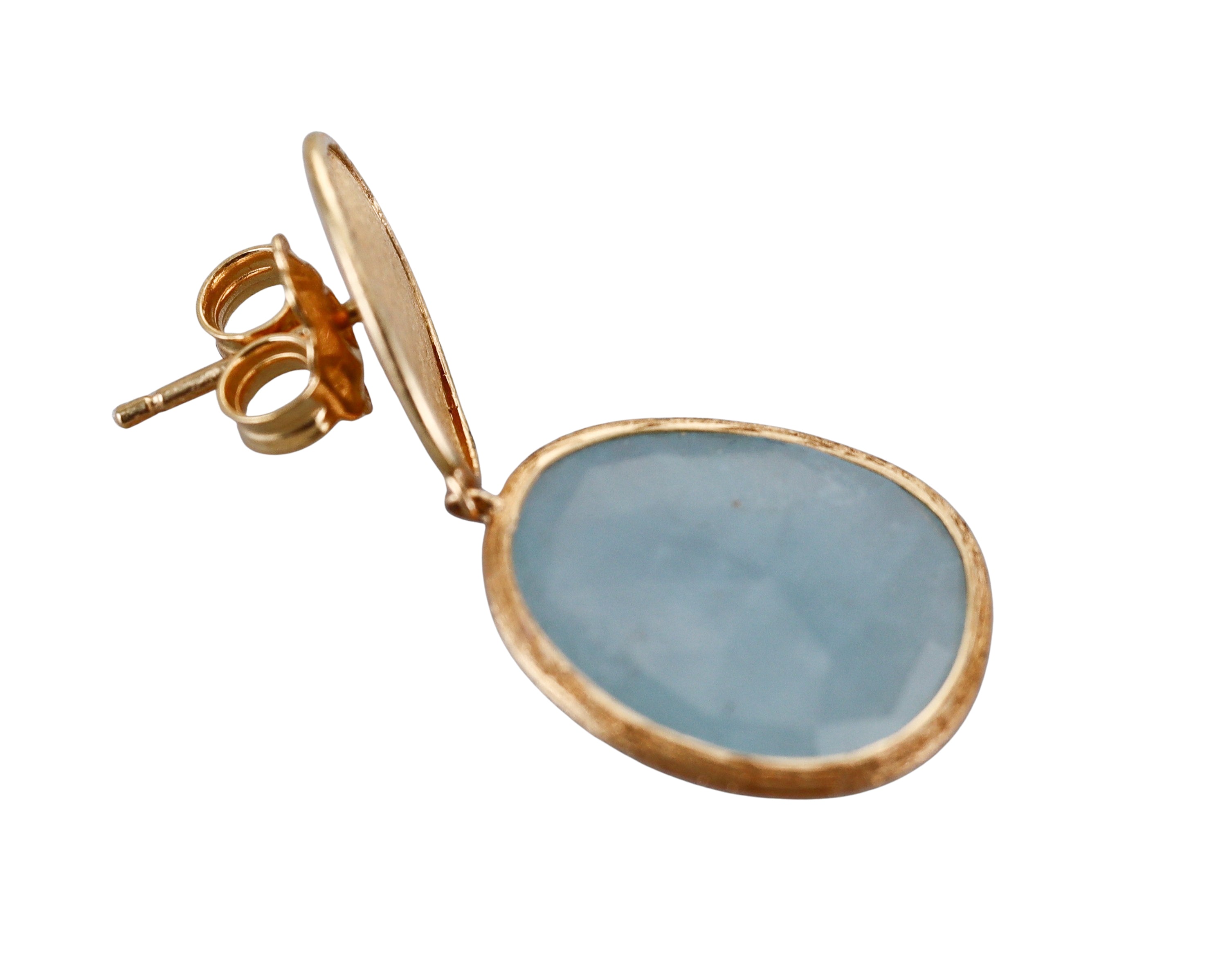 Marco Bicego Lunaria 18K Aquamarine Drop Earrings