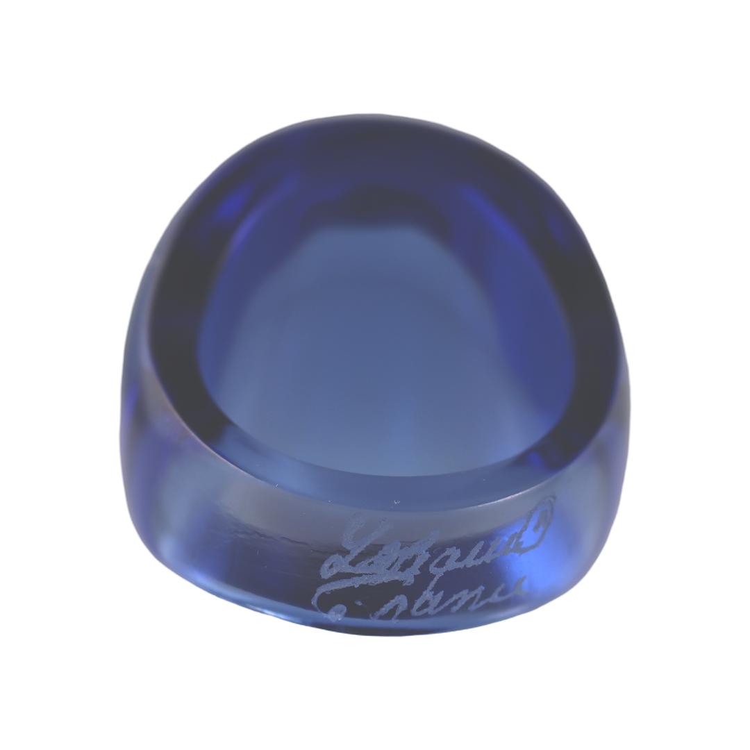 Lalique Cabochon Blue Sapphire Crystal Ring 6490300