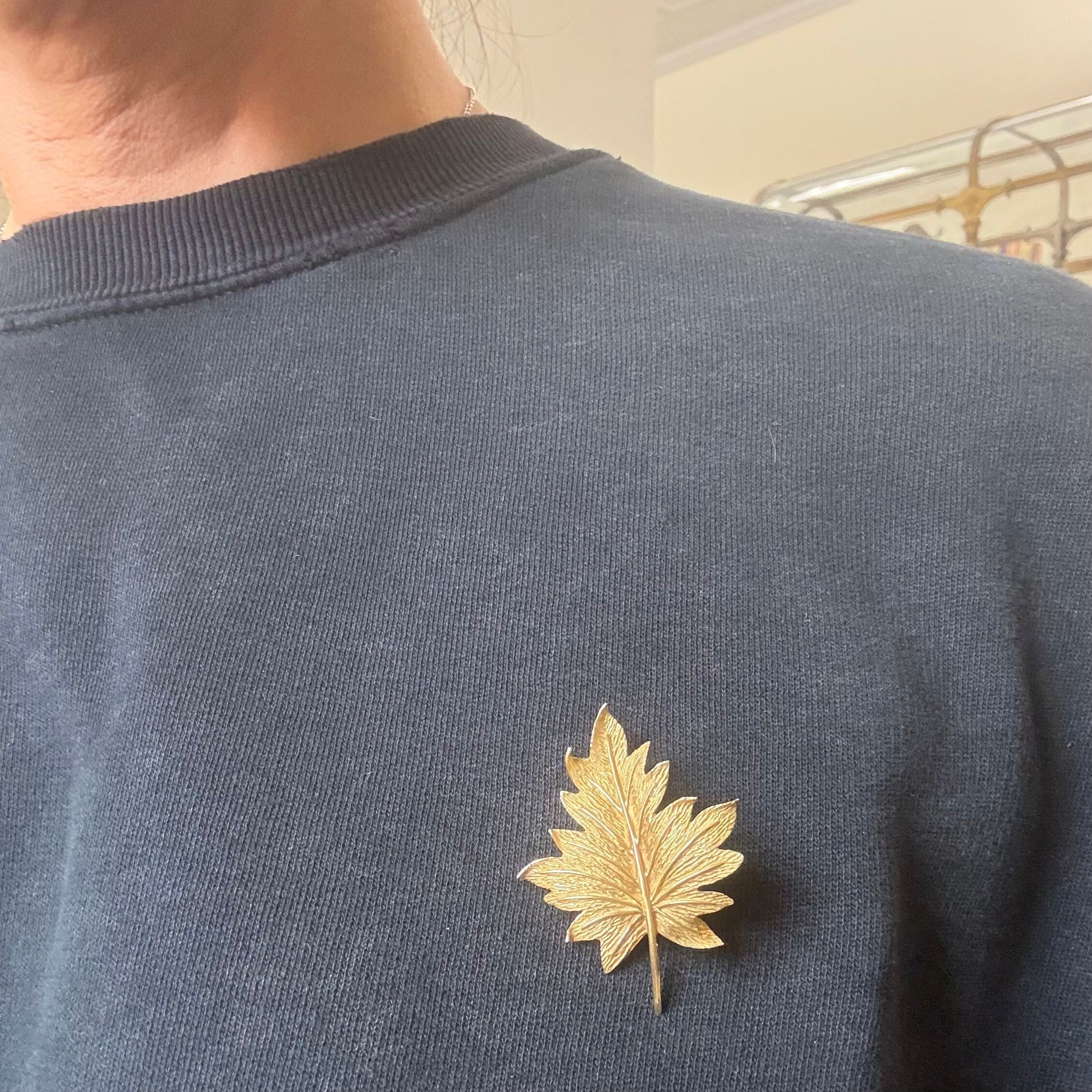 Tiffany & Co Vintage 18k Gold Leaf Brooch Pin