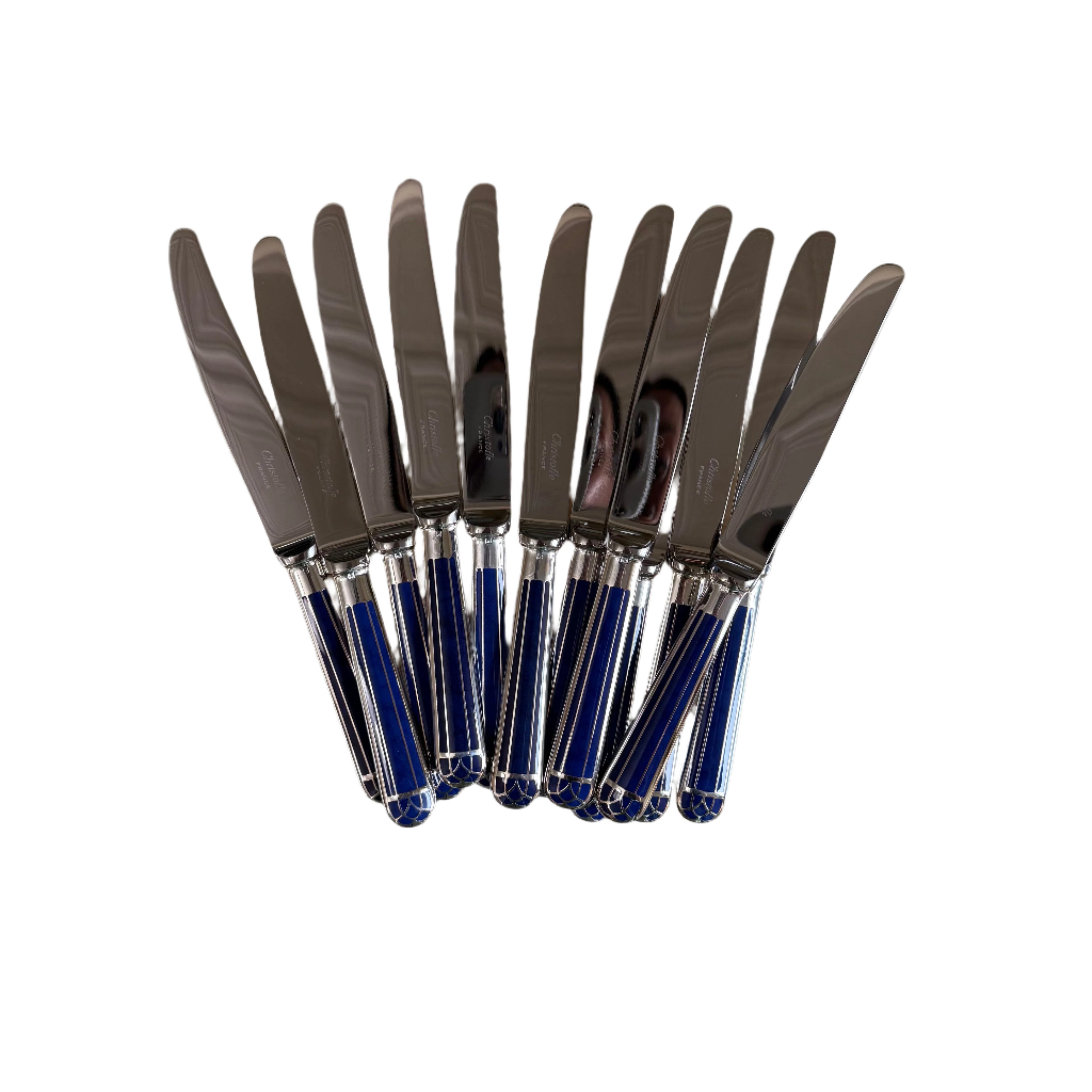 Christofle Talisman Silver Plated Blue Dessert Knife Set of 12 0140010
