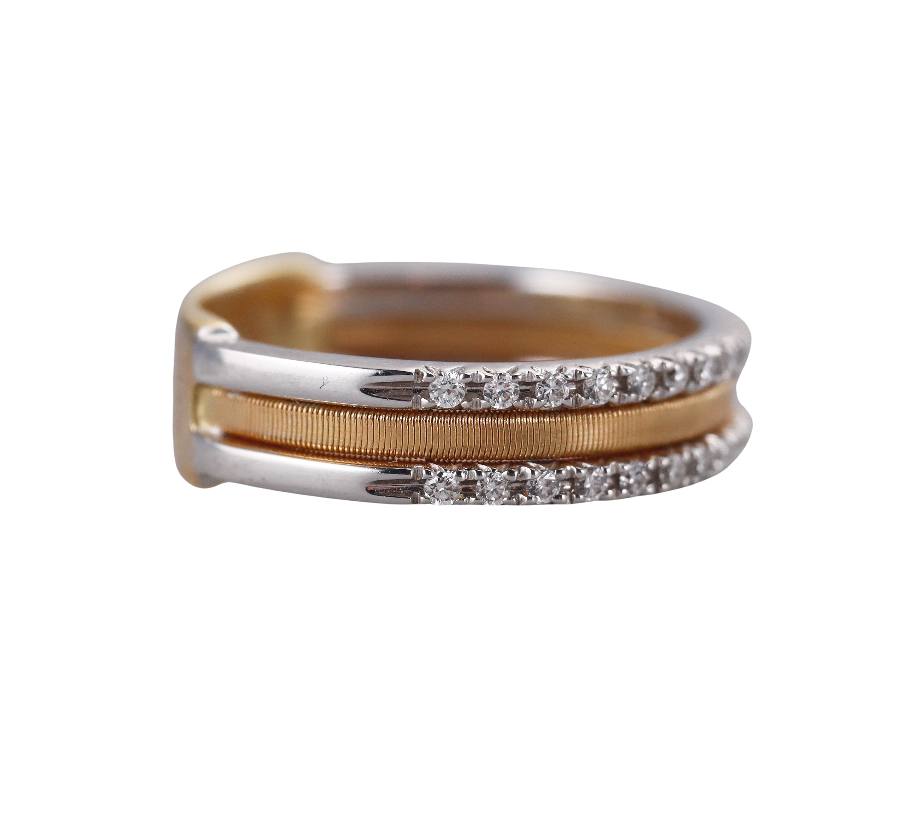 Marco Bicego Lunaria 18K Gold Diamond Band Ring