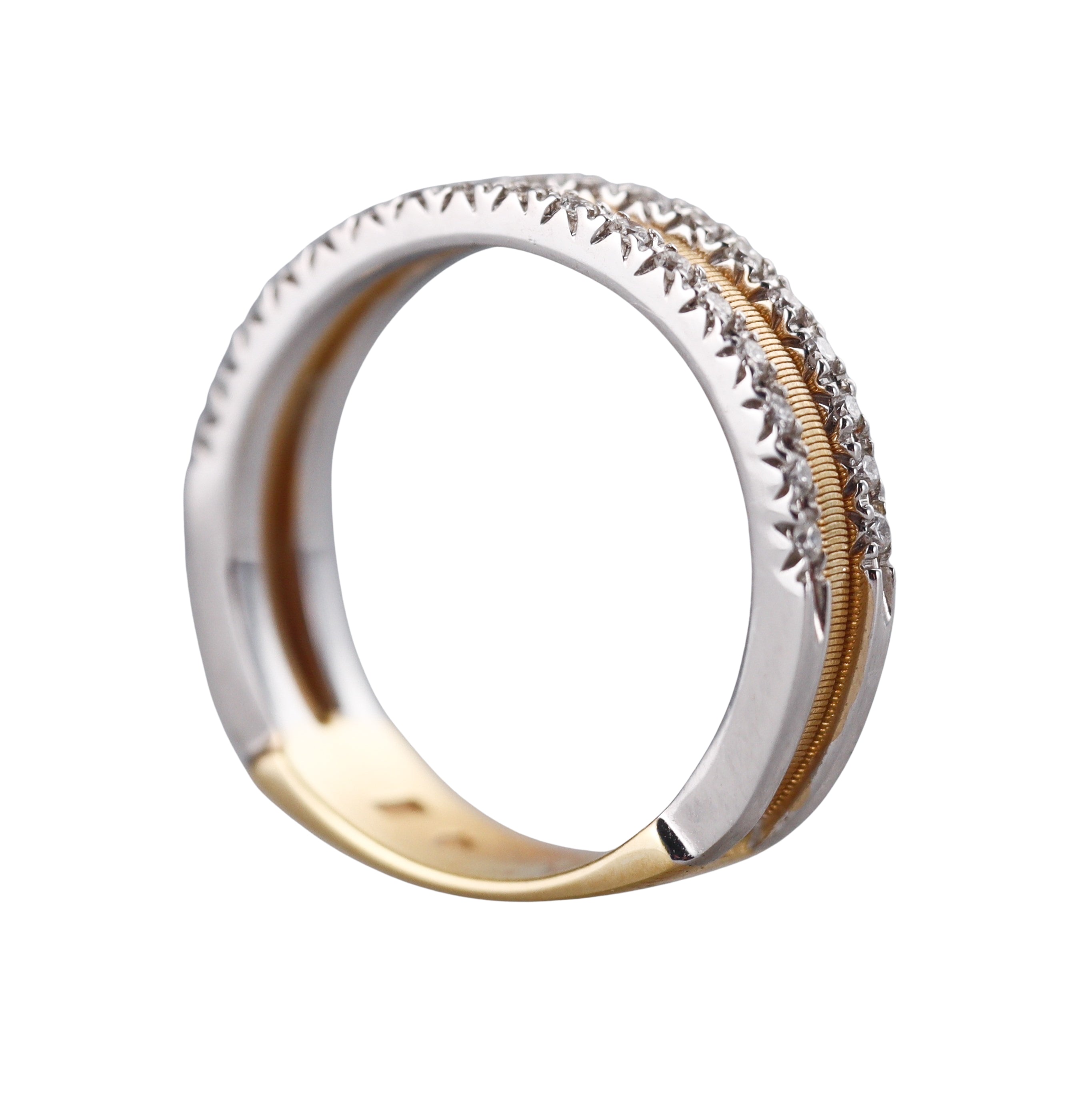 Marco Bicego Lunaria 18K Gold Diamond Band Ring