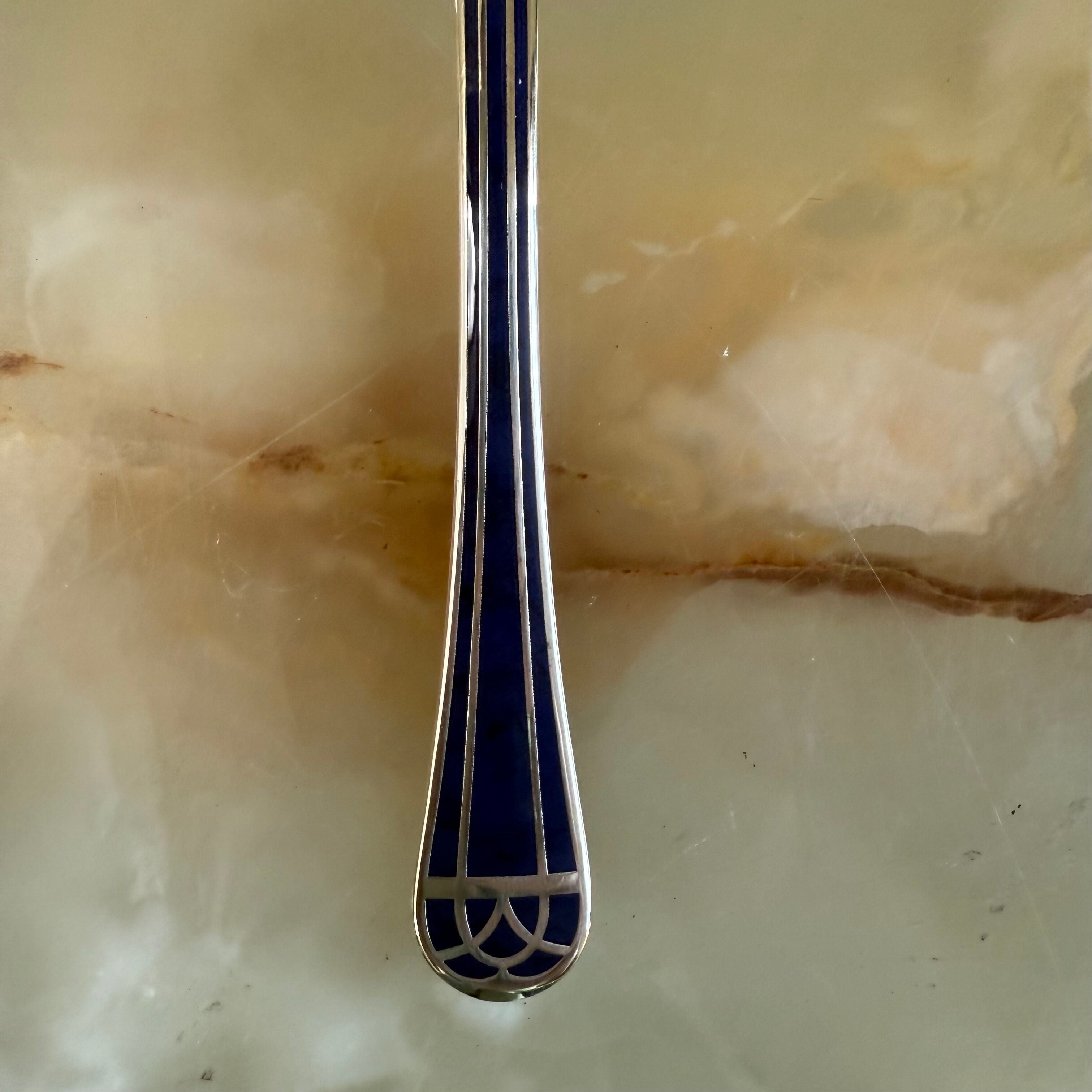 Christofle Talisman Silver Plated Blue Fish Fork Set of 12 0140021