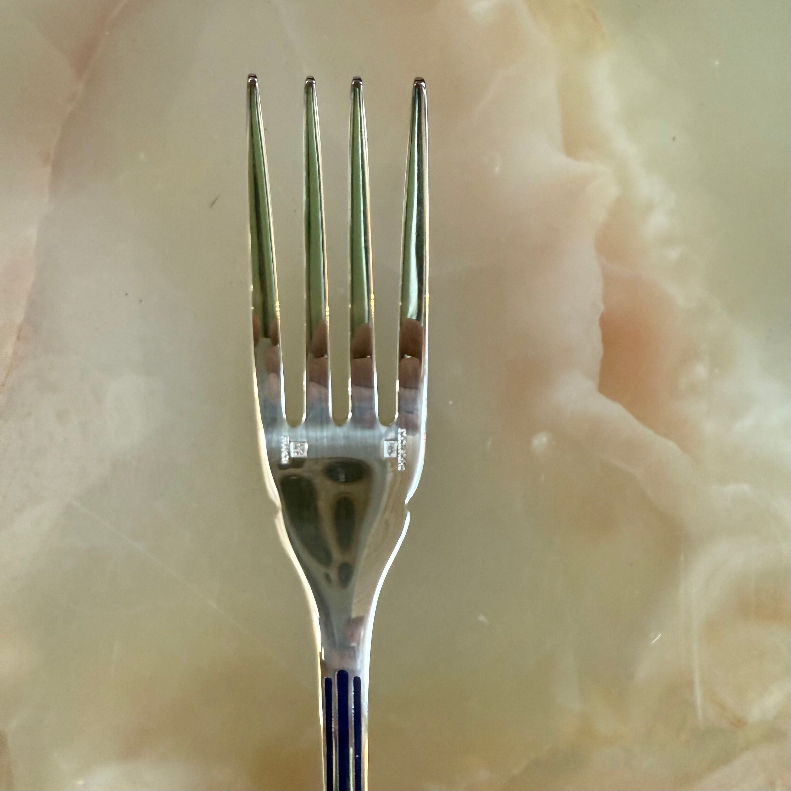 Christofle Talisman Silver Plated Blue Fish Fork Set of 12 0140021