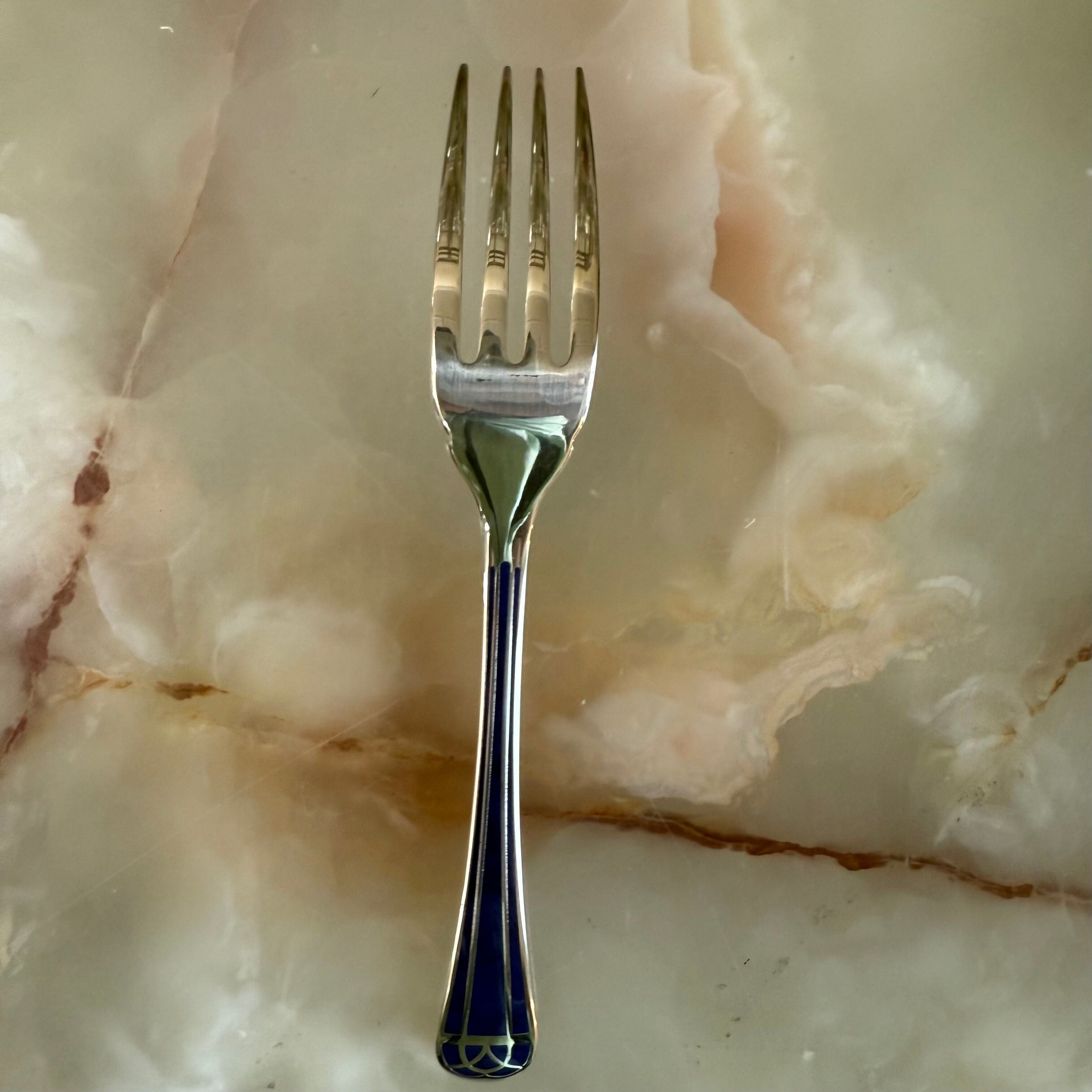 Christofle Talisman Silver Plated Blue Fish Fork Set of 12 0140021