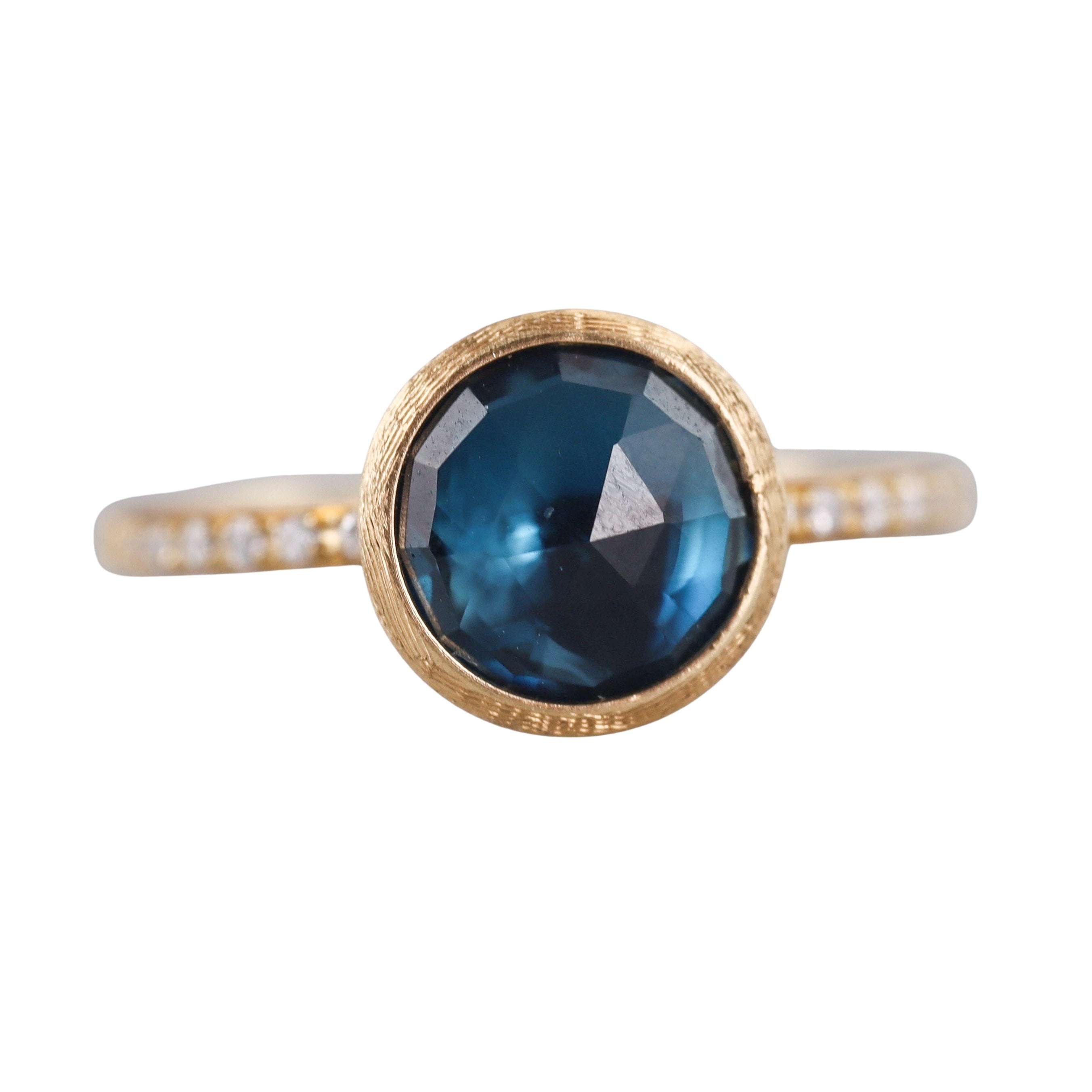 Marco Bicego Jaipur 18K Gold London Blue Topaz Diamond Ring