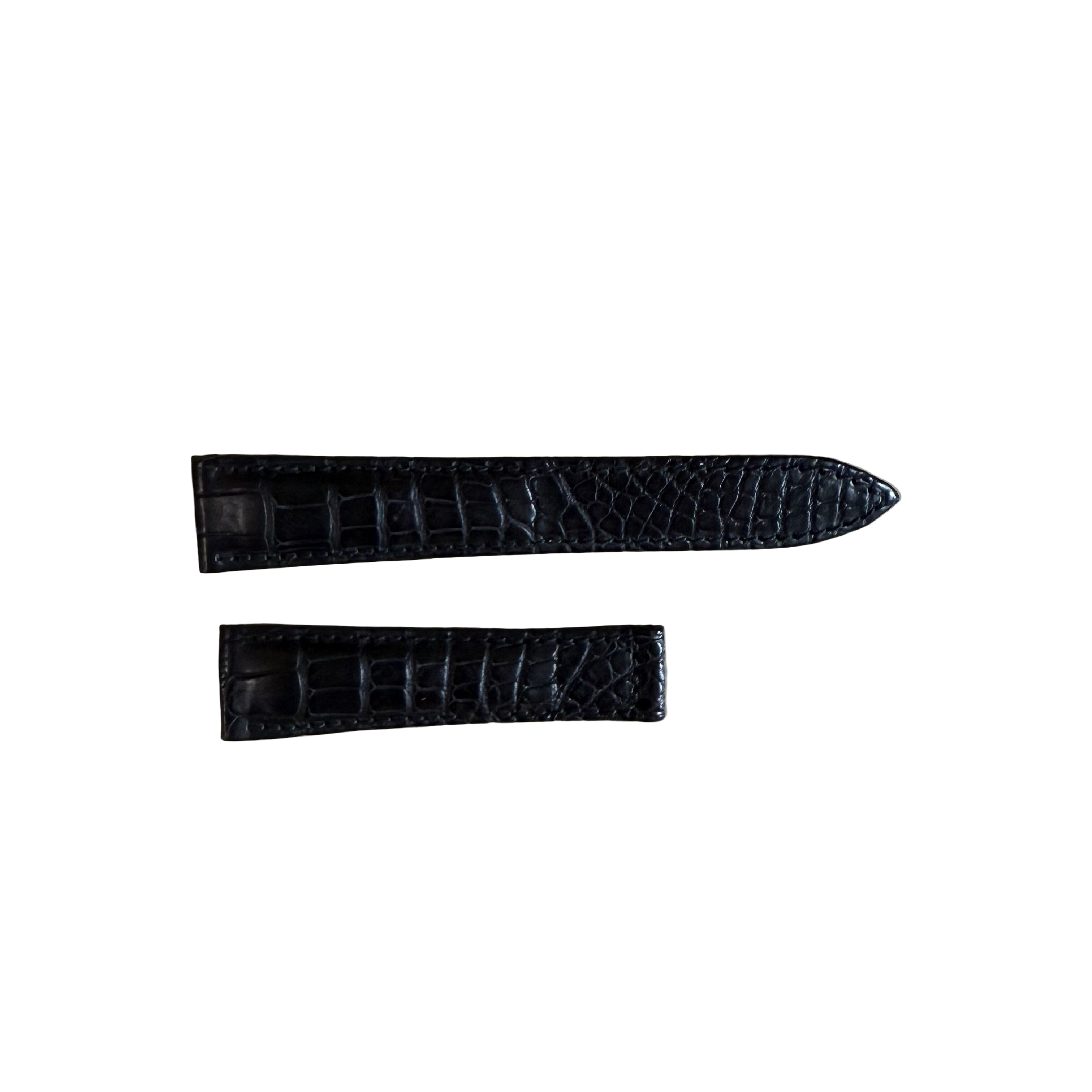 Authentic Breguet Black Crocodile Watch Strap Band 19mm Padded & Stitched