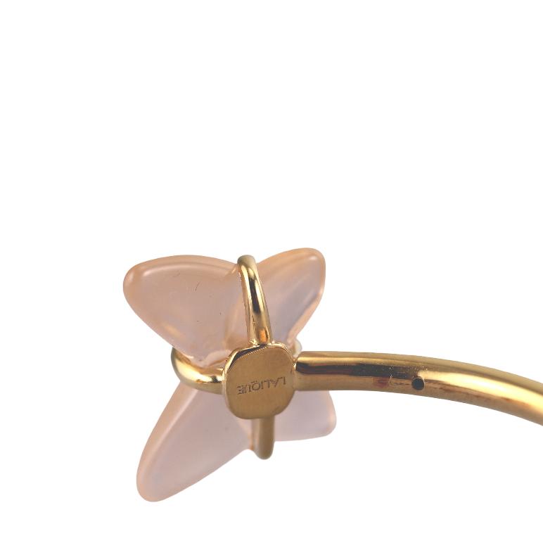 Lalique Papillon Peach Crystal Gold Plated Butterfly Bracelet 10754100