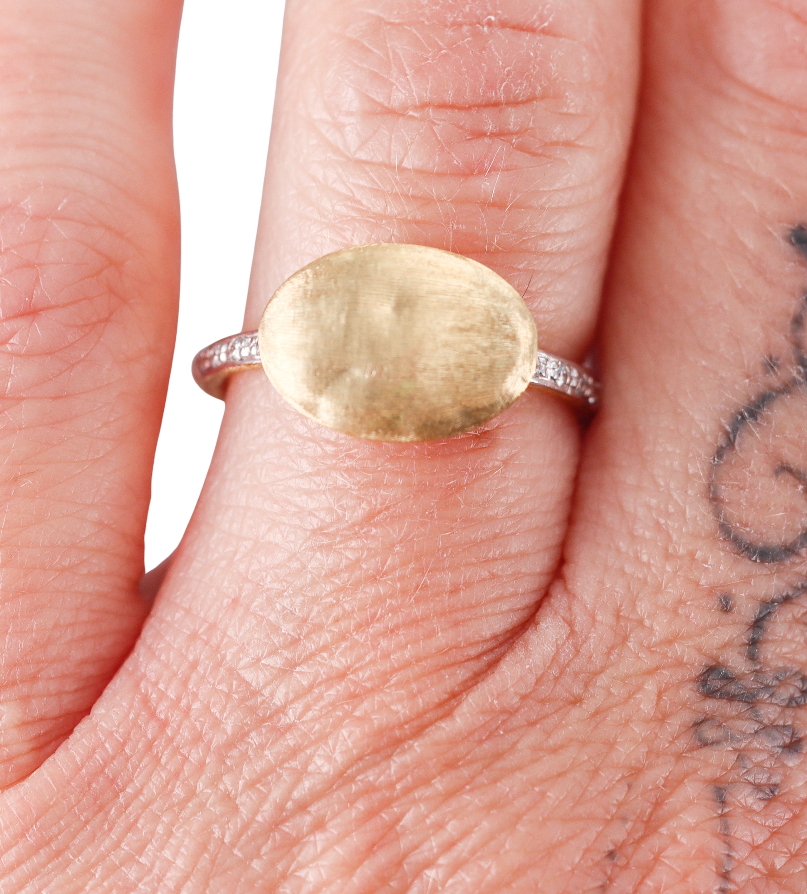 Marco Bicego Siviglia 18K Gold Horizontal Ring with Diamonds