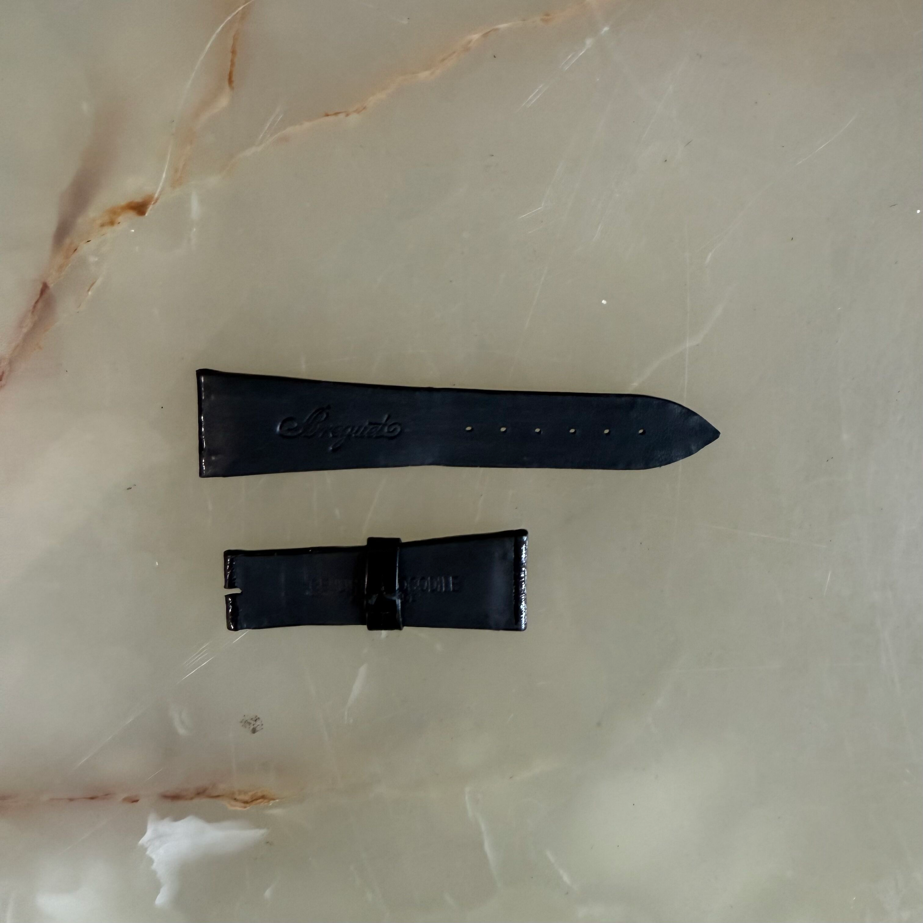 Authentic Breguet Black Crocodile Watch Strap Band 22mm Padded & Stitched