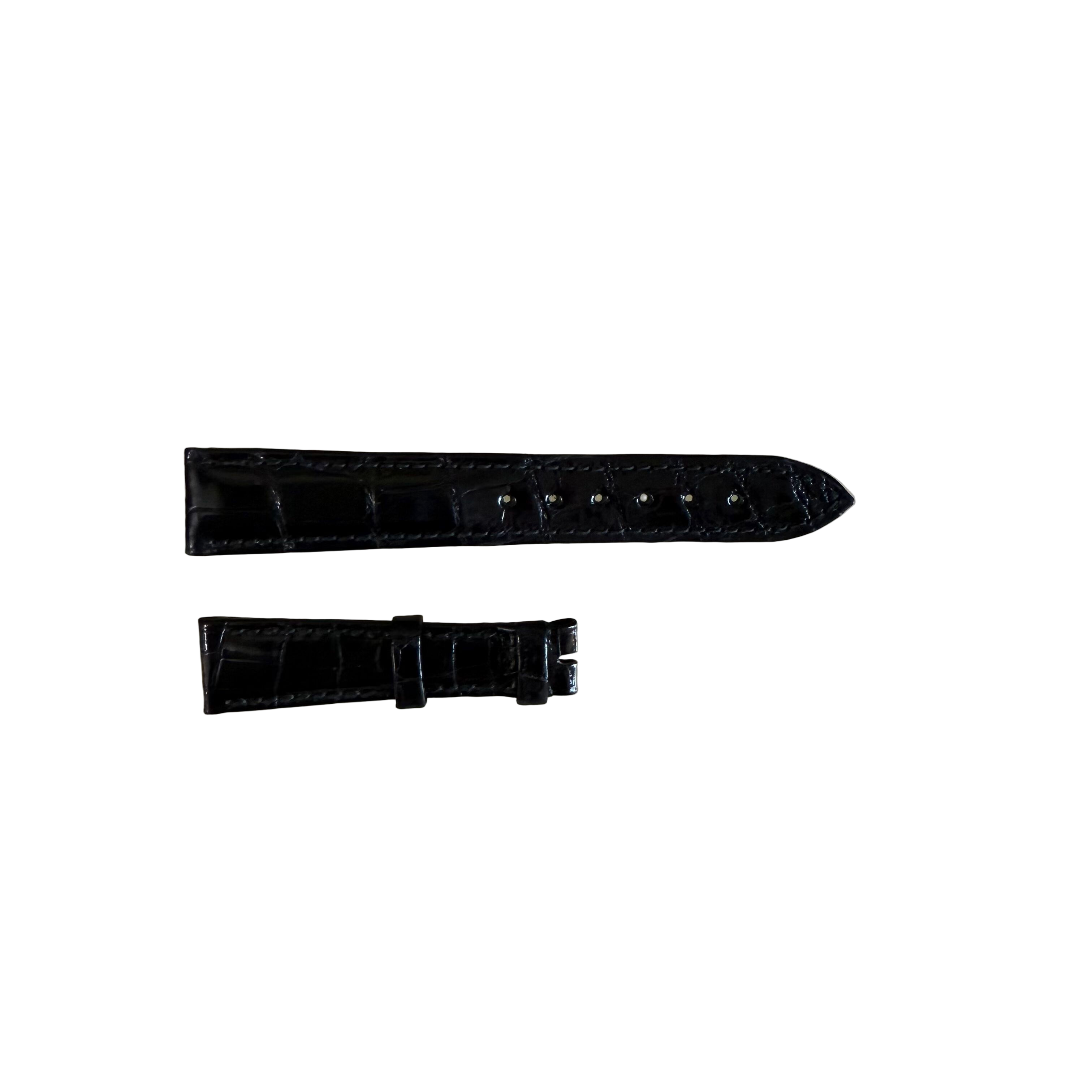 Authentic Breguet Black Crocodile Watch Strap Band 17mm Padded & Stitched