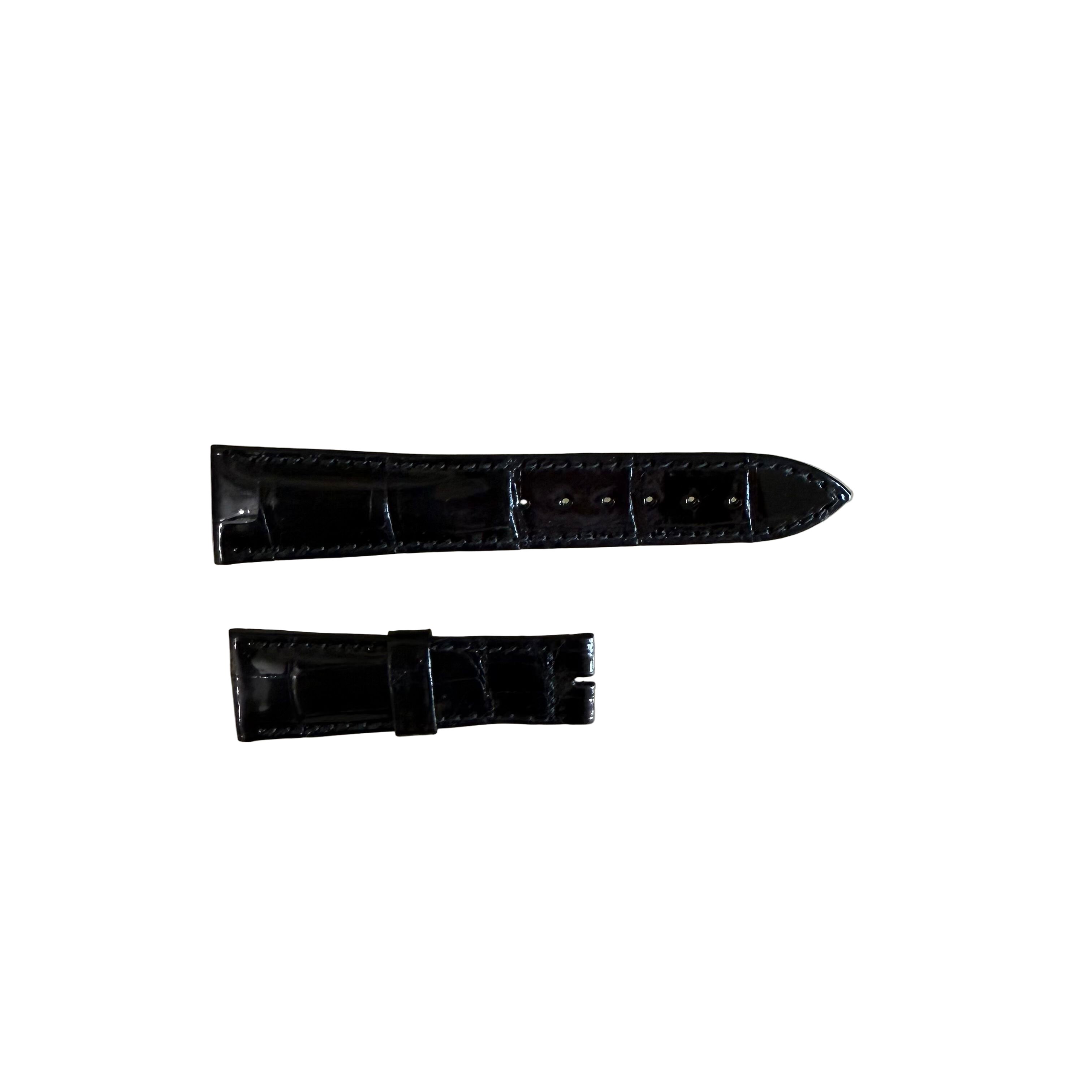 Authentic Breguet Black Crocodile Watch Strap Band 19mm Padded & Stitched