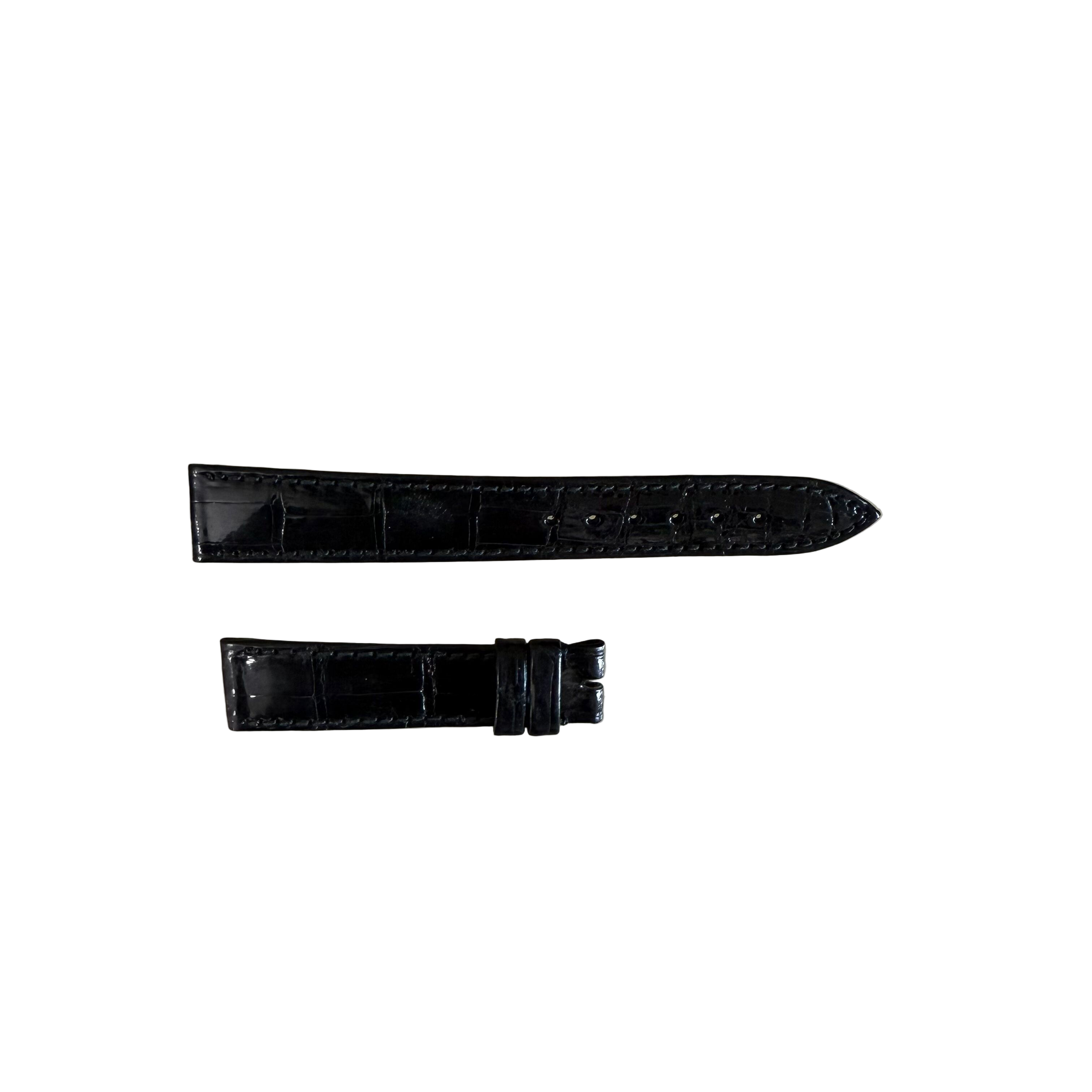 Authentic Breguet Black Crocodile Watch Strap Band 16mm Stitched