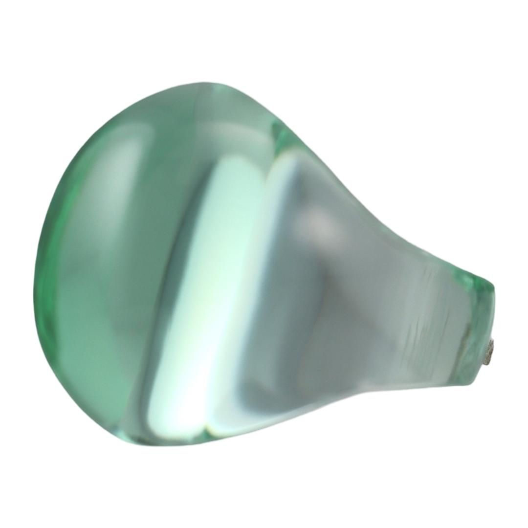 Lalique Cabochon Lagoon Crystal Ring 6511300