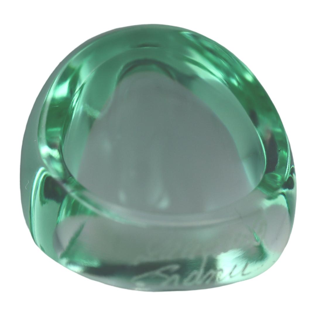 Lalique Cabochon Lagoon Crystal Ring 6511300