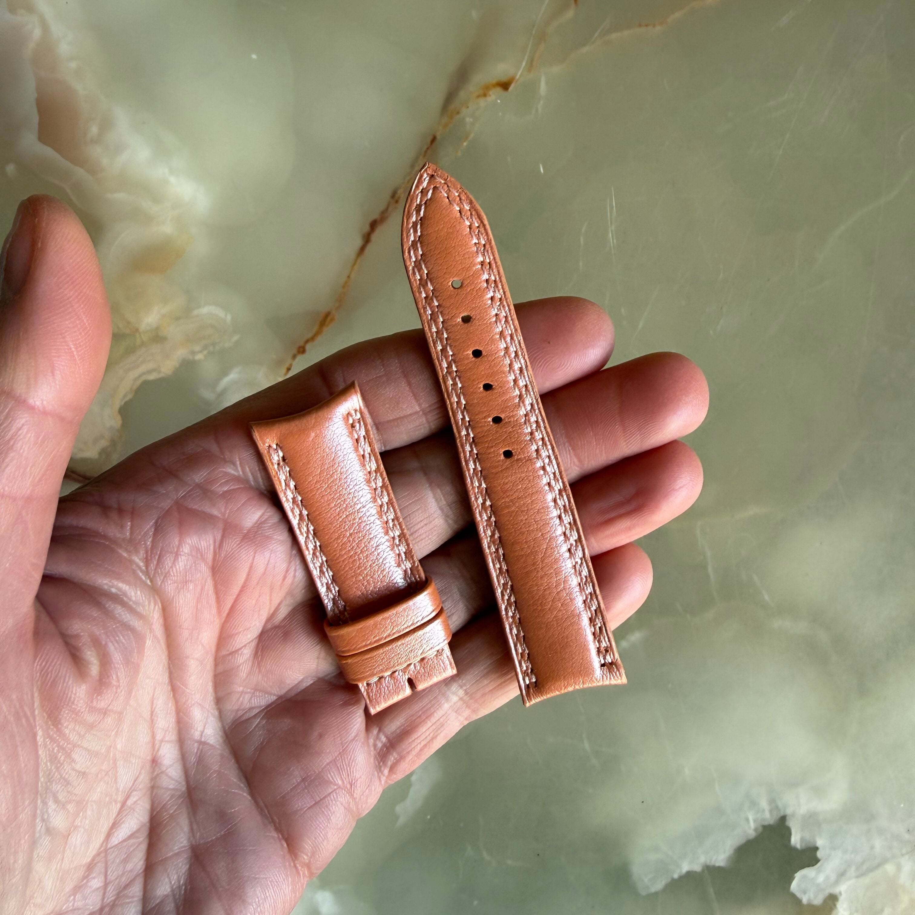 Authentic Jaeger LeCoultre Pink Leather Watch Strap Band 18.45mm