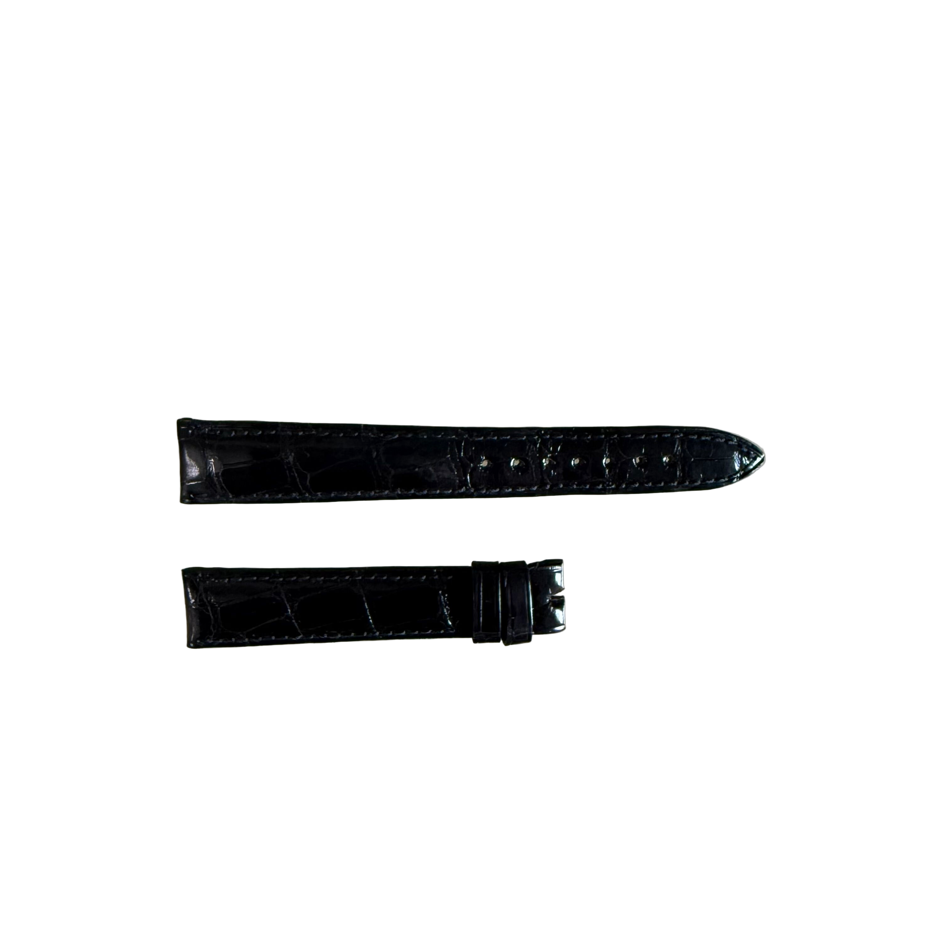 Authentic Breguet Black Crocodile Watch Strap Band 16.5mm Padded & Stitched