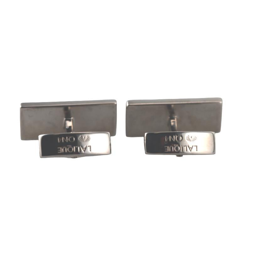 Lalique Rayonnante Blue Crystal Palladium Cufflinks 10606200