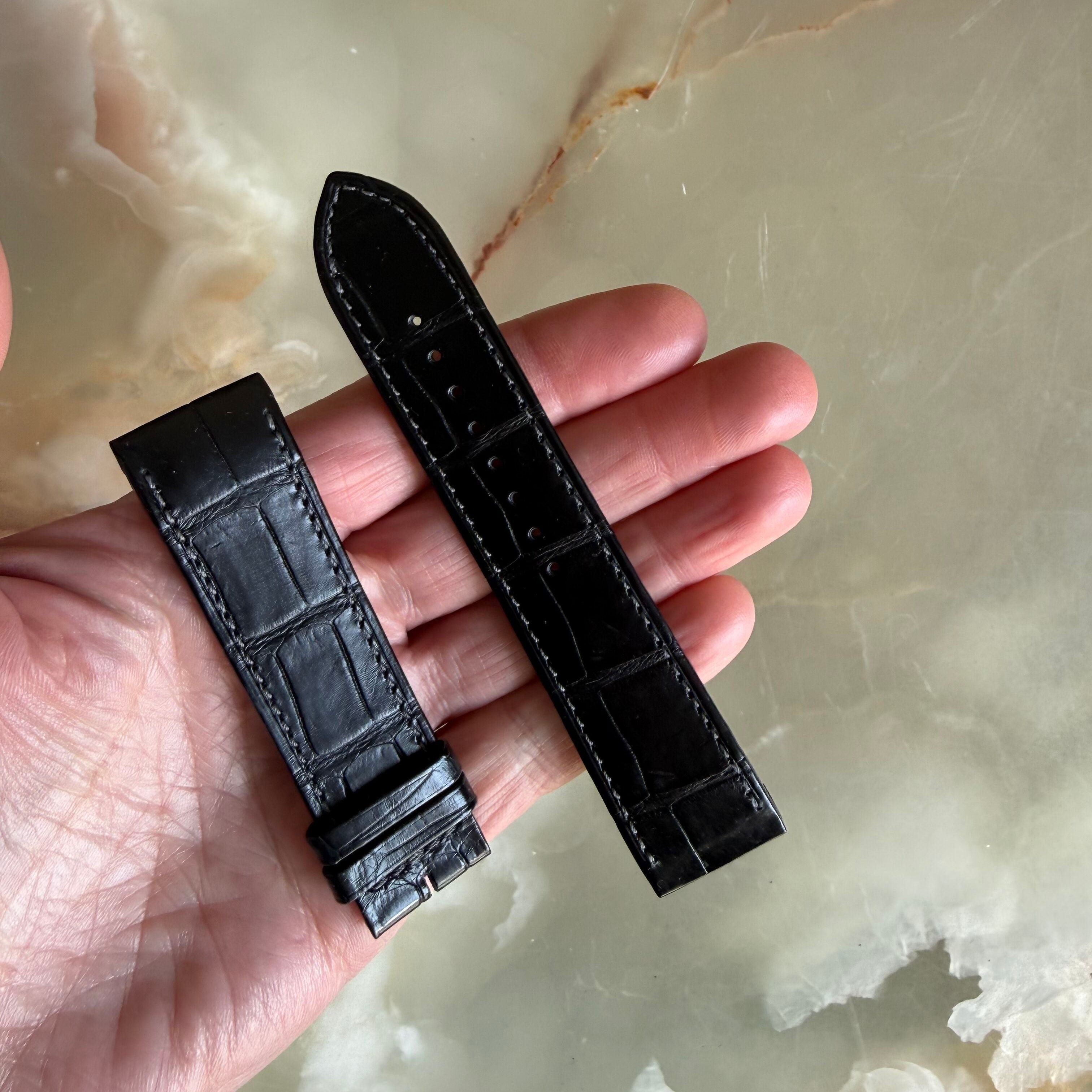 Authentic Jaeger LeCoultre Black Alligator Watch Strap Band 22mm