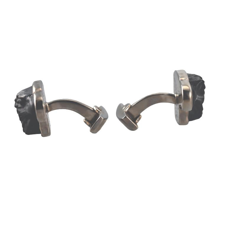 Lalique Eagle Noir Black Crystal Palladium Cufflinks 10605300