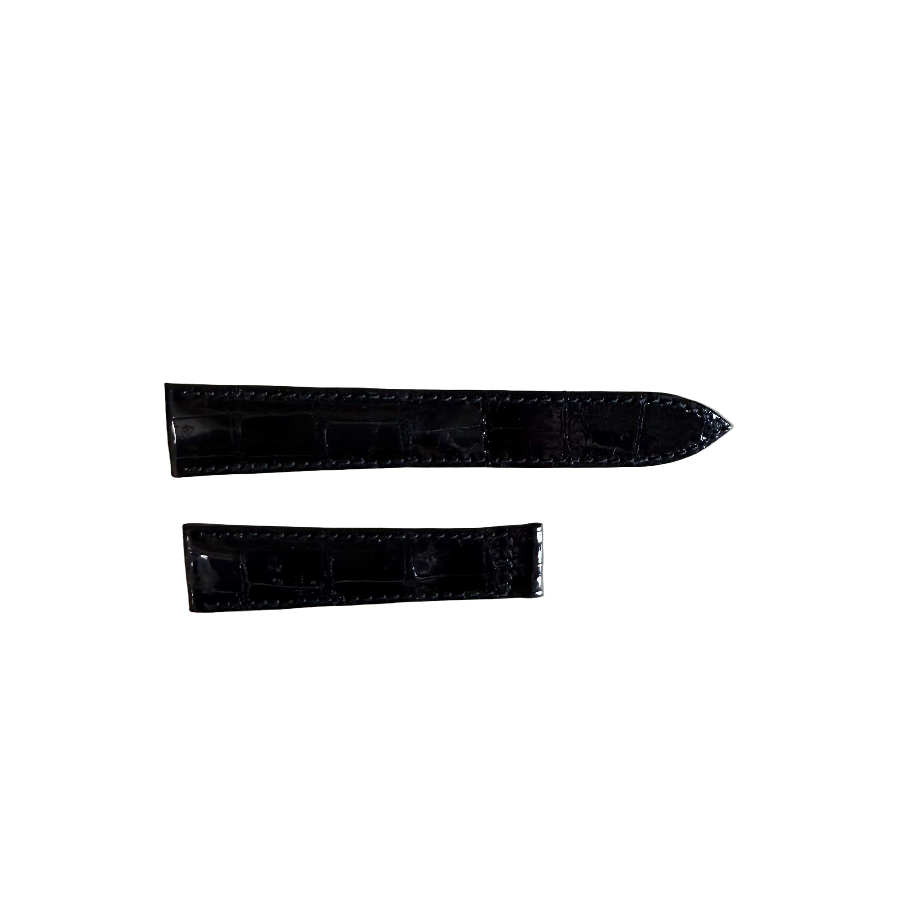 Authentic Breguet Black Crocodile Watch Strap Band 19mm Padded & Stitched