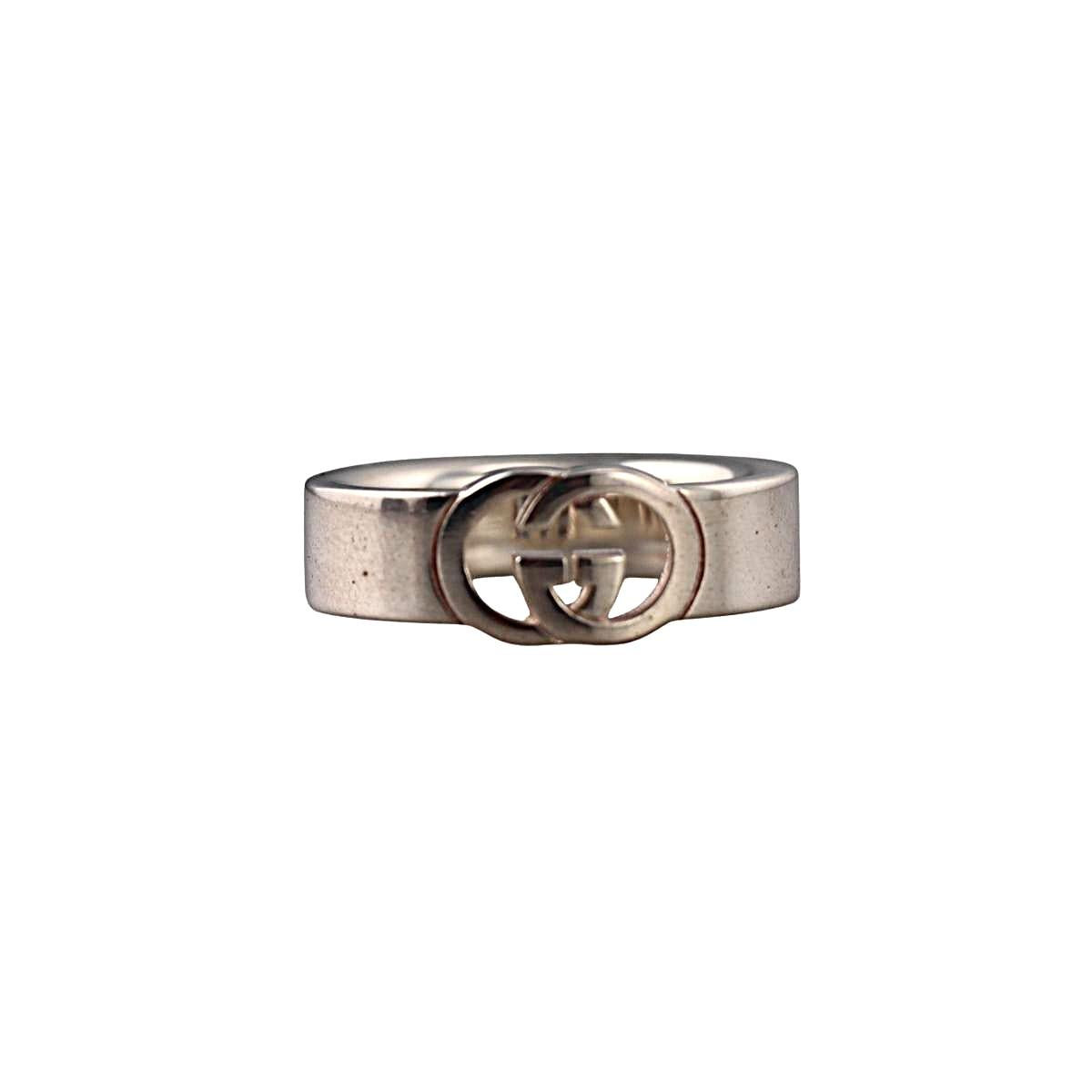 Gucci GG Interlocking G Sterling Silver 6mm Band Ring