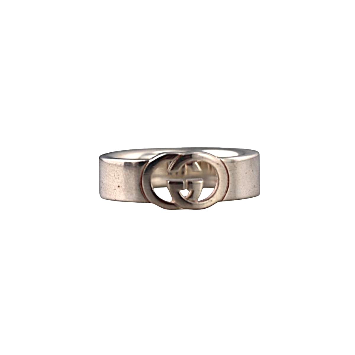 Gucci GG Interlocking G Sterling Silver 6mm Band Ring