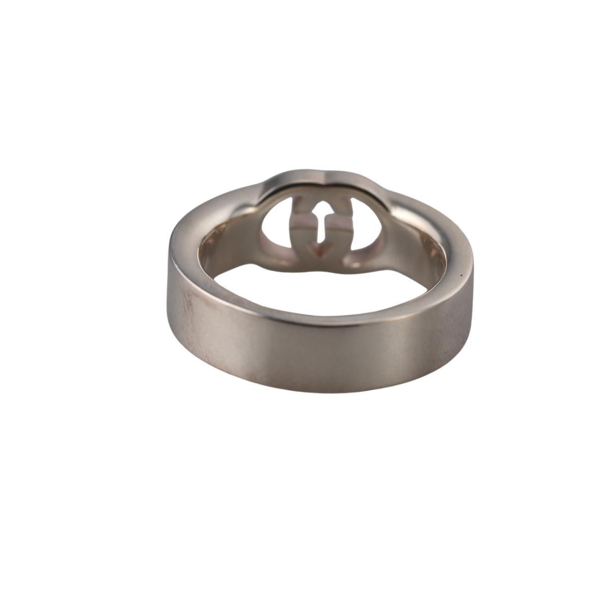 Gucci GG Interlocking G Sterling Silver 6mm Band Ring