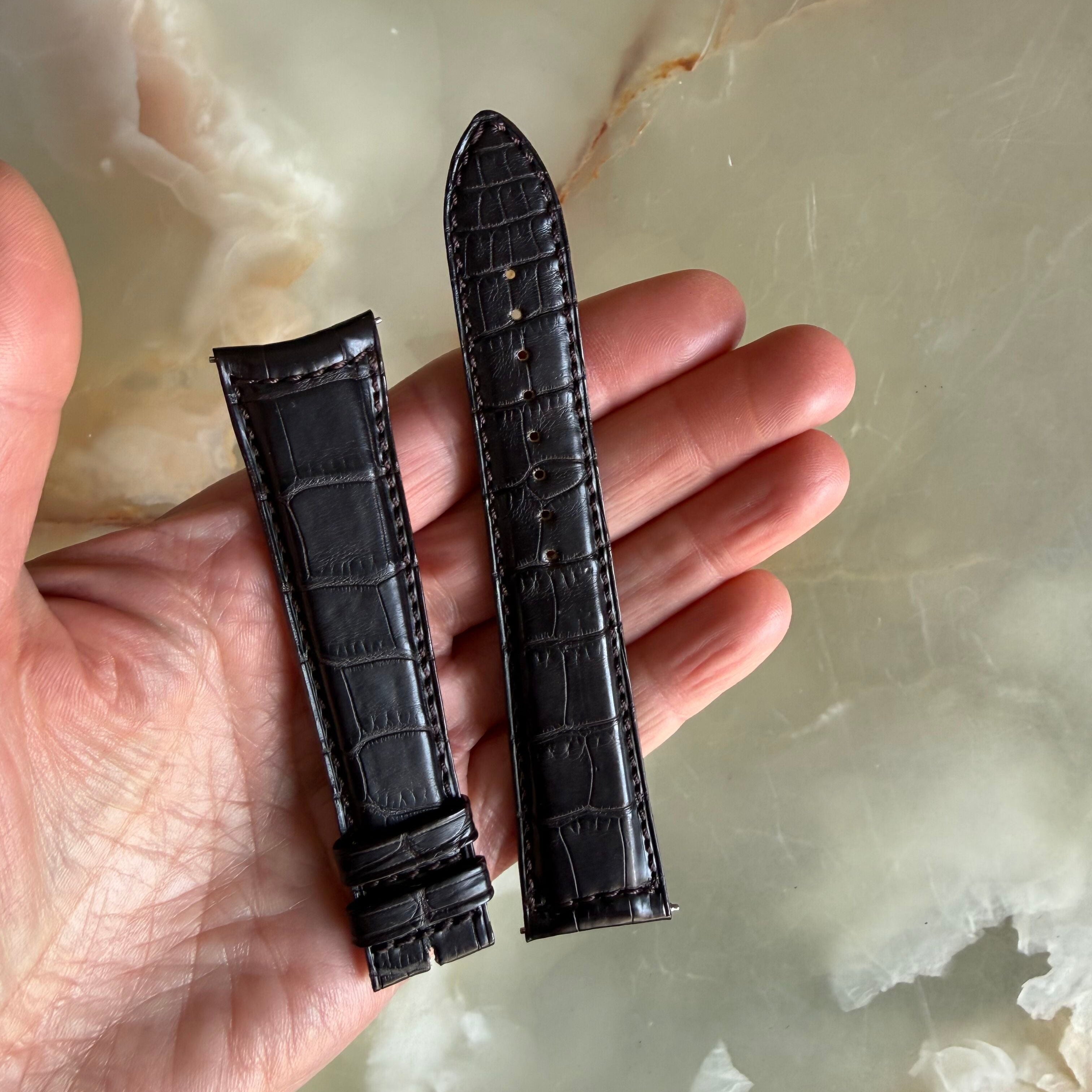 Authentic Jaeger LeCoultre Brown Alligator Watch Strap Band 22.mm