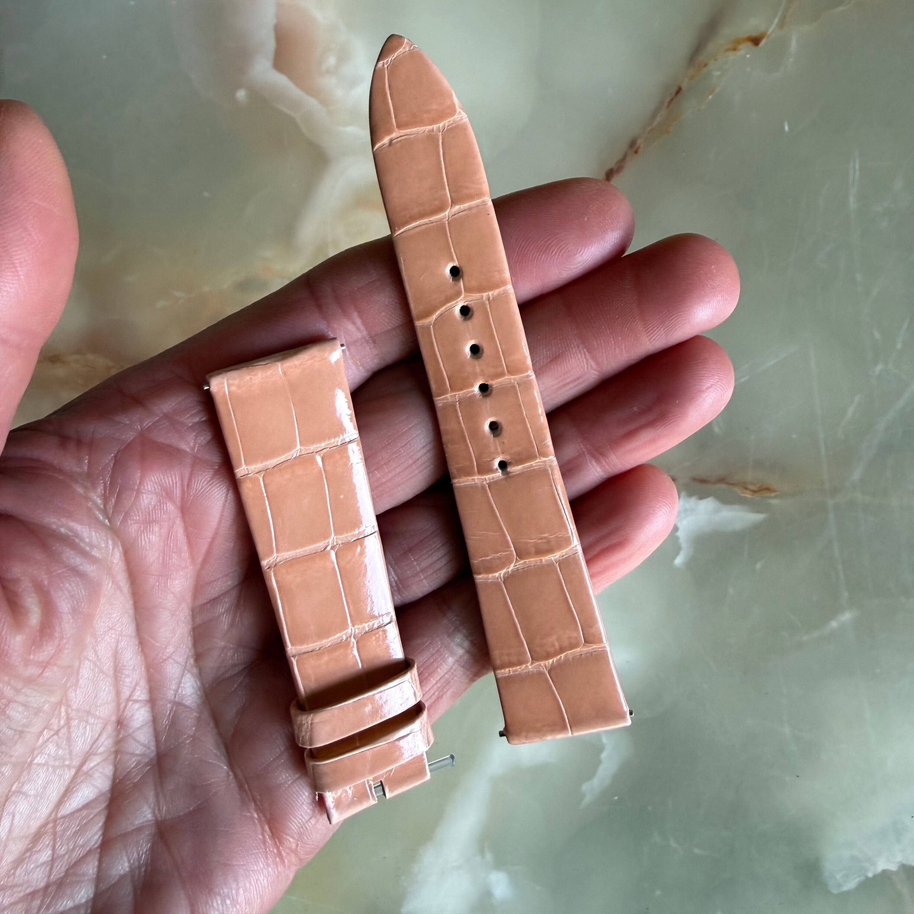 Authentic Jaeger LeCoultre Pink Alligator Watch Strap Band 19mm