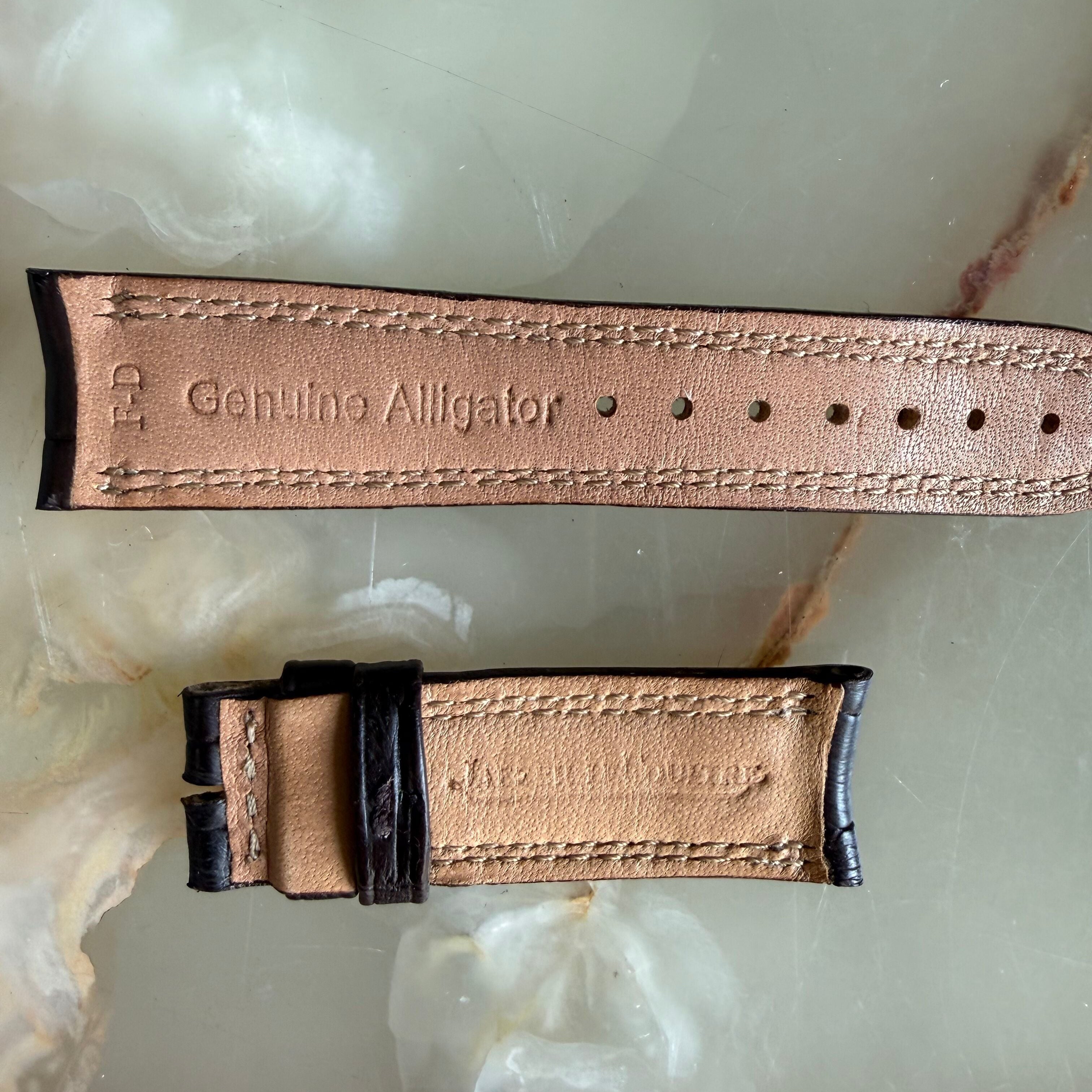 Authentic Jaeger LeCoultre Brown Alligator Watch Strap Band 18mm