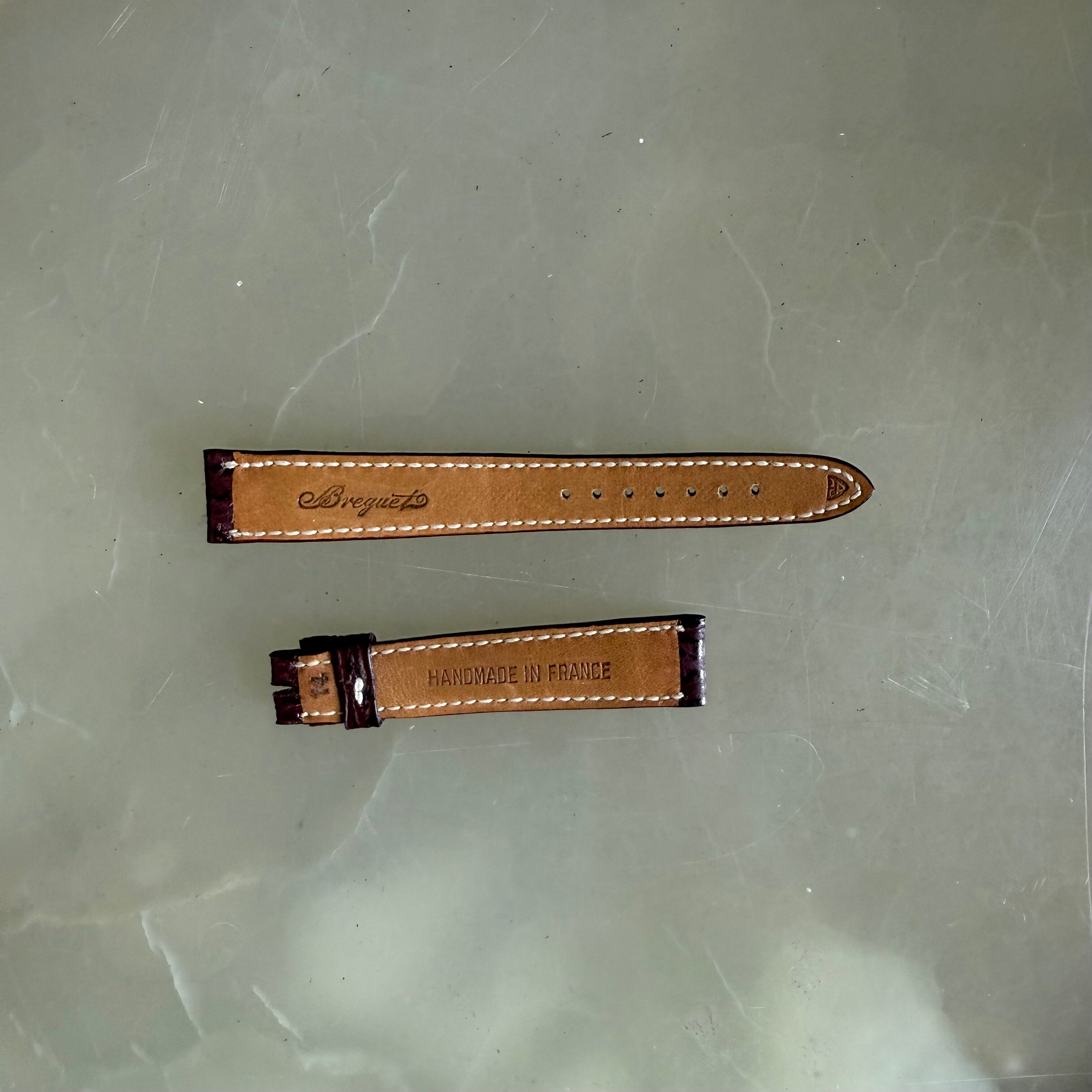 Authentic Breguet Burgundy Shark Watch Strap Band 14.5mm Padded & Stitched