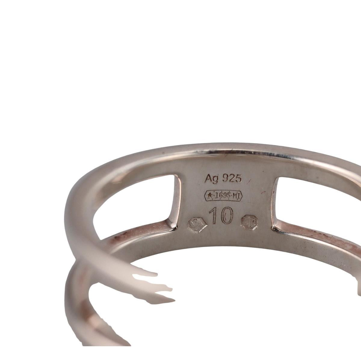Gucci GG Interlocking G Sterling Silver 9mm Double Band Ring