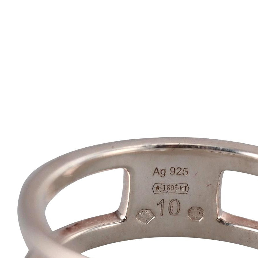 Gucci GG Interlocking G Sterling Silver 9mm Double Band Ring