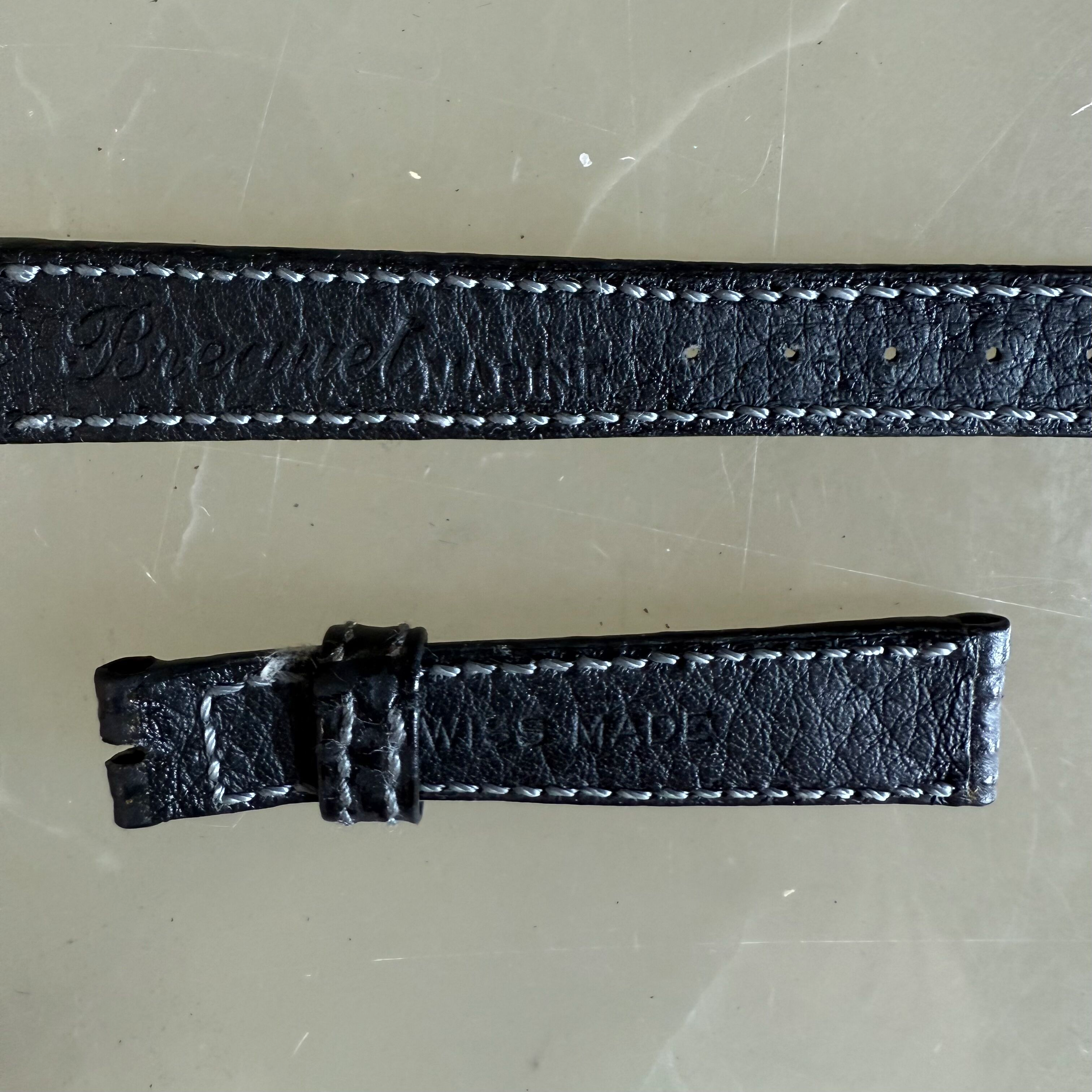 Authentic Breguet Black Shark Watch Strap Band 14mm Padded & Stitched
