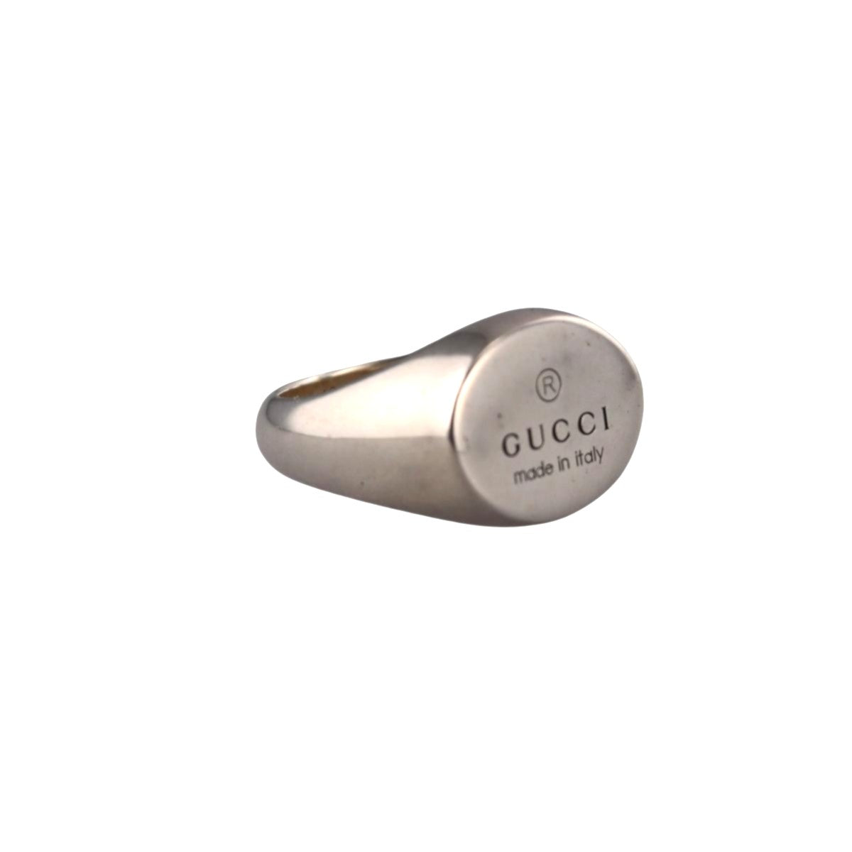Gucci Trademark Chevalier Sterling Silver Oval Ring