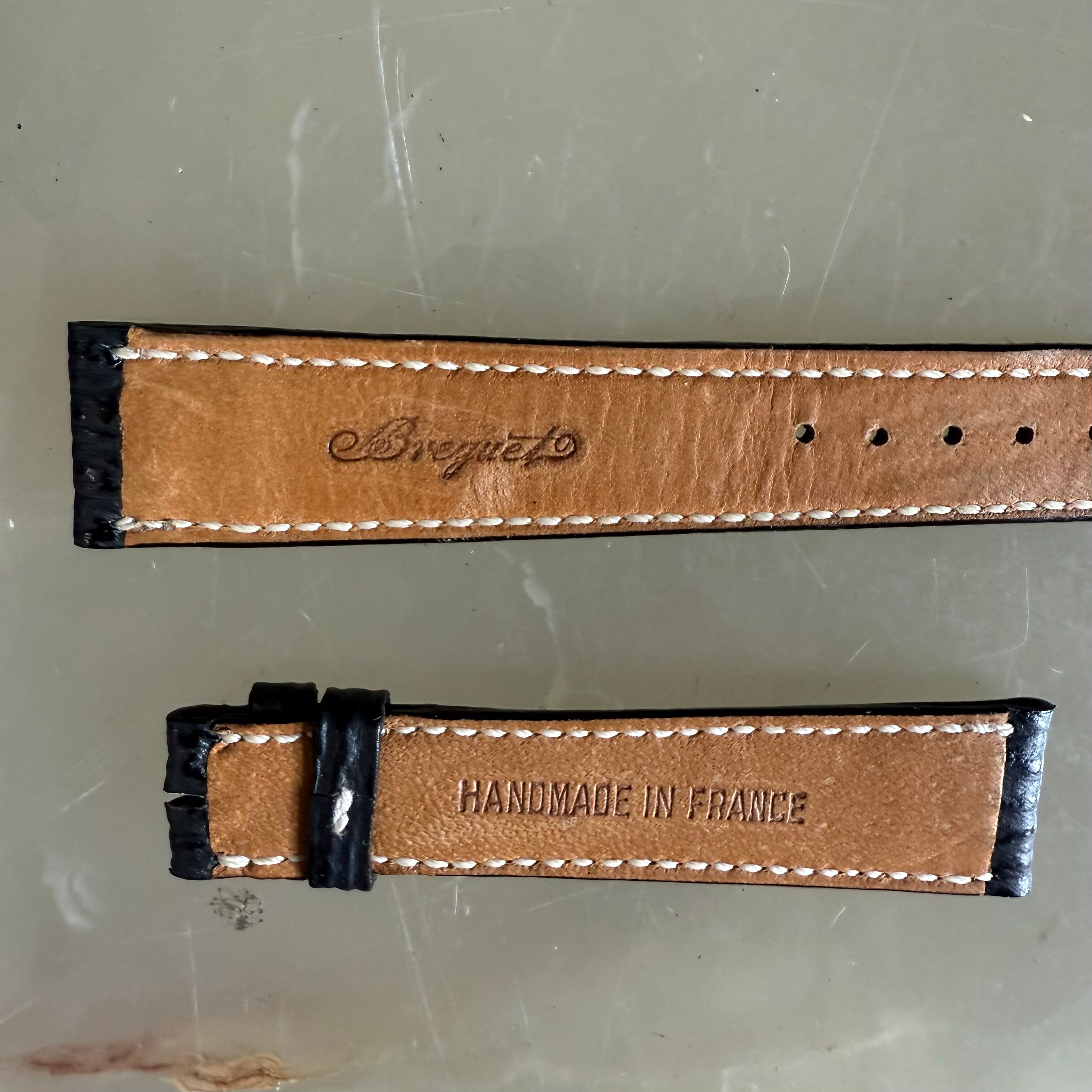 Authentic Breguet Black Shark Watch Strap Band 18mm Padded & Stitched