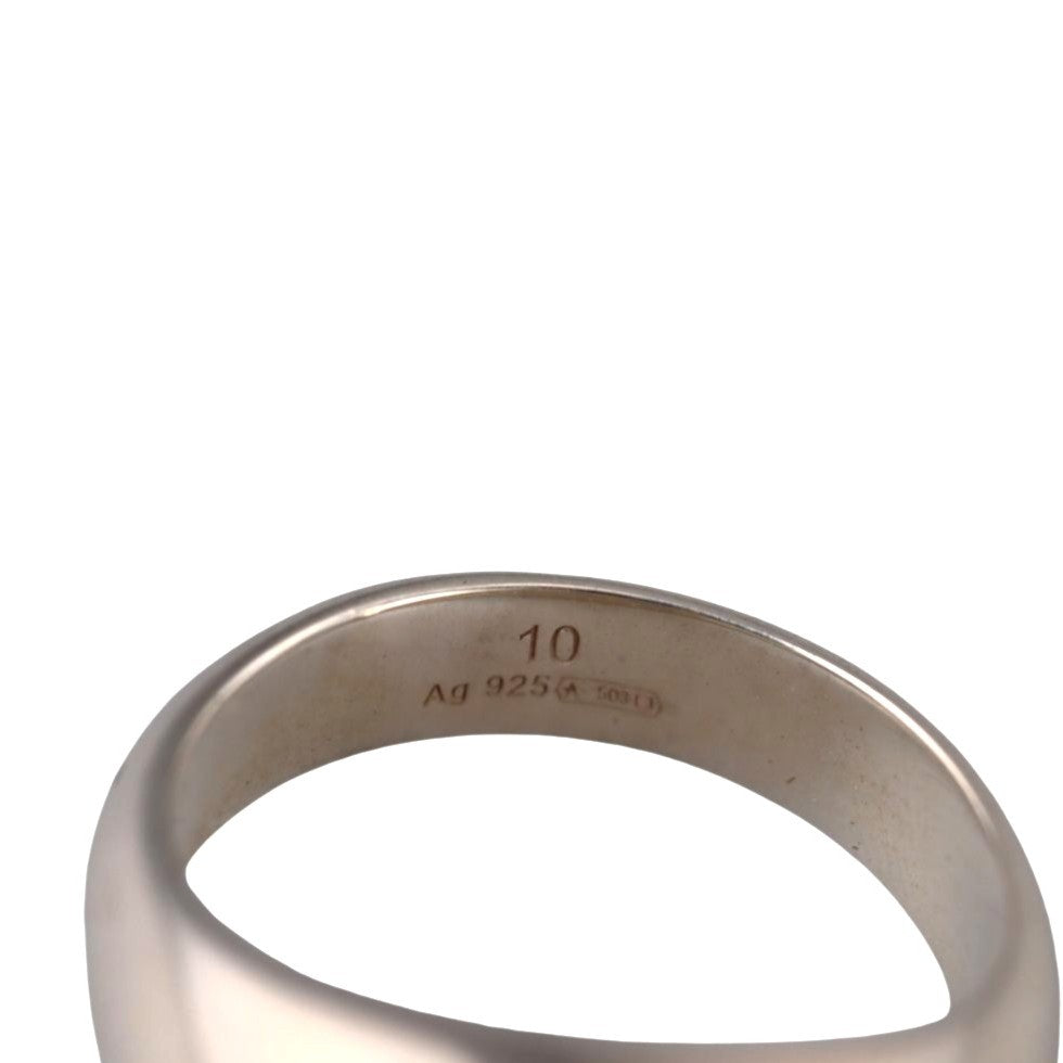 Gucci Trademark Chevalier Sterling Silver Oval Ring