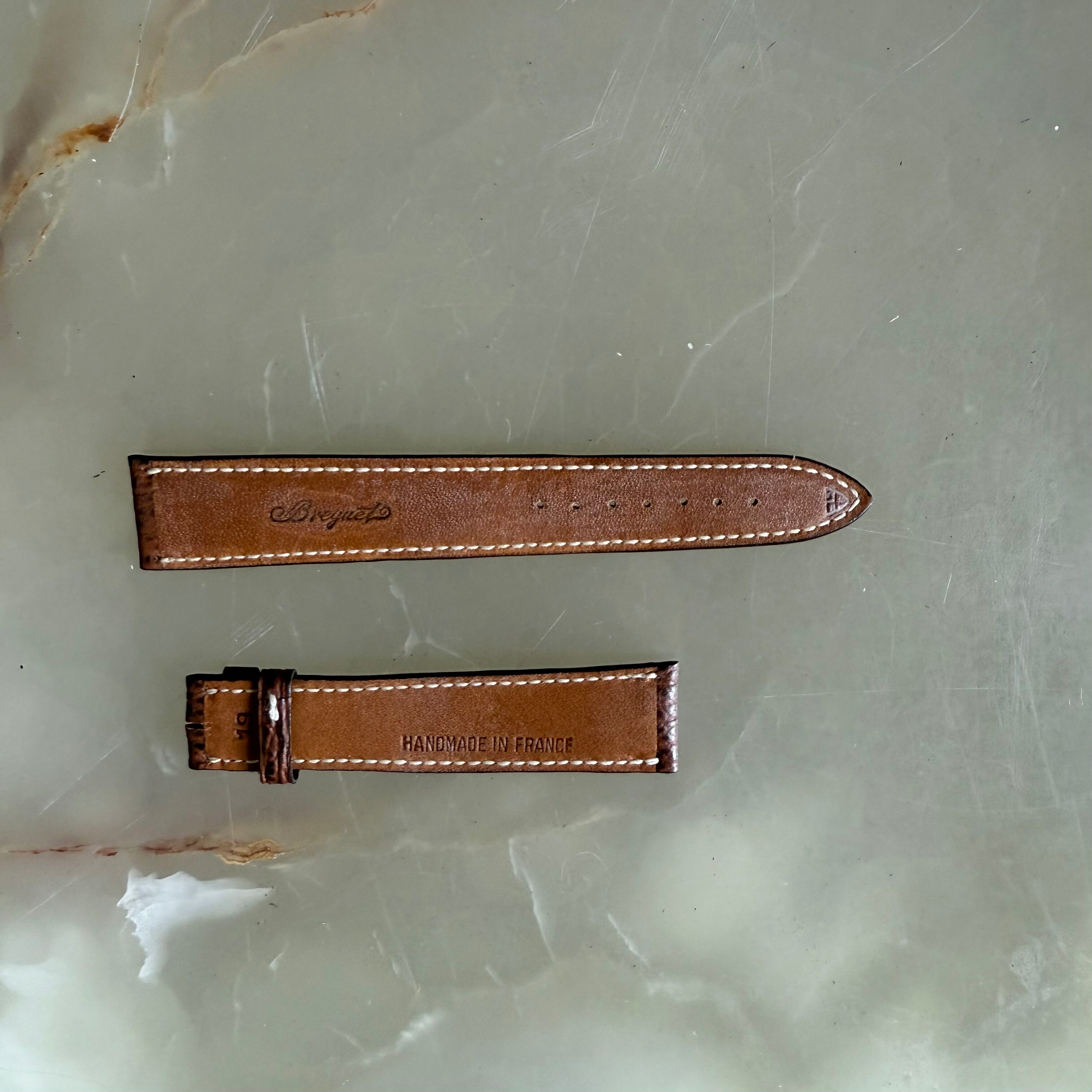 Authentic Breguet Brown Shark Watch Strap Band 19mm Padded & Stitched
